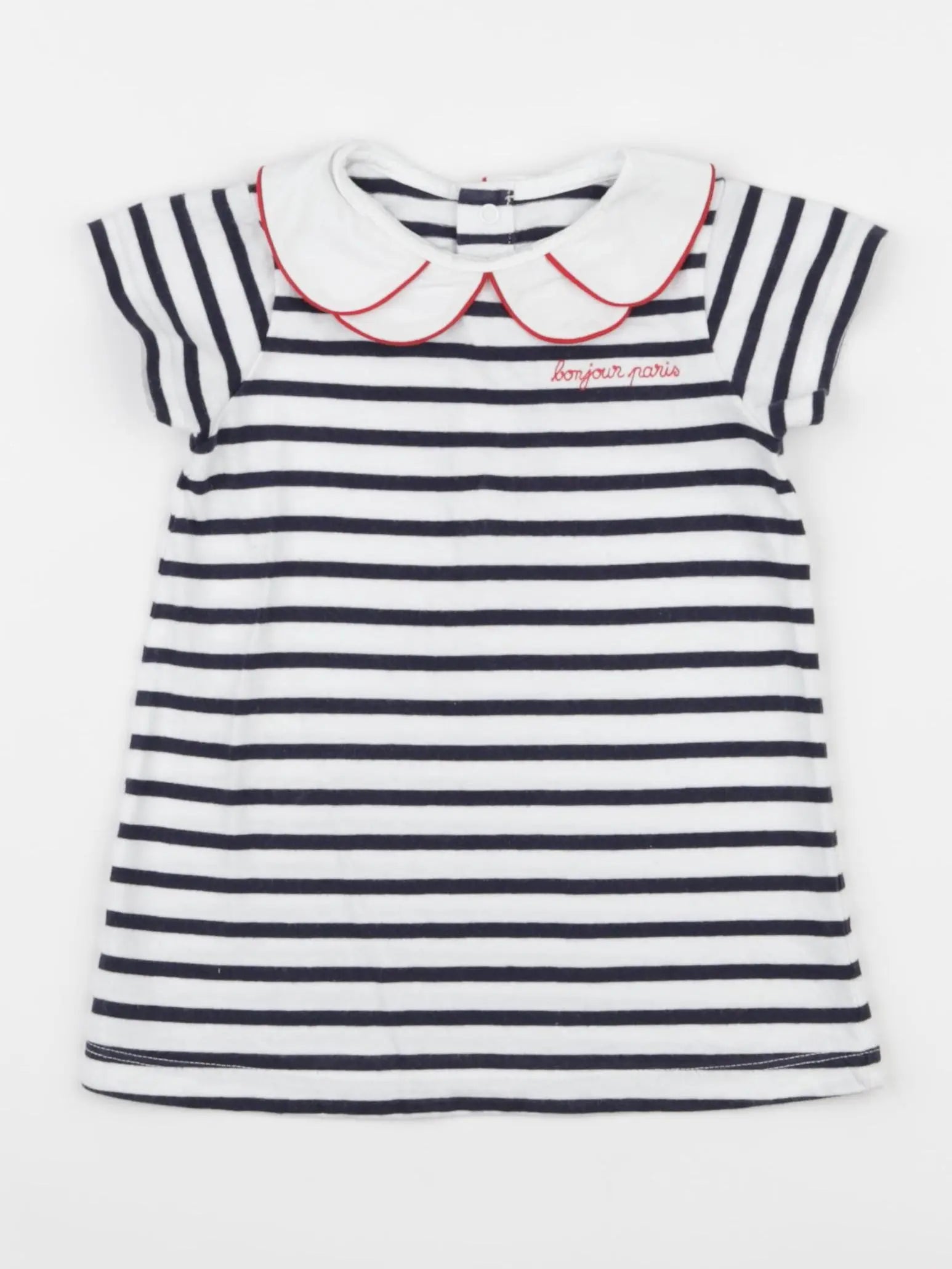 Jacadi - robe blanc, bleu - 18 mois