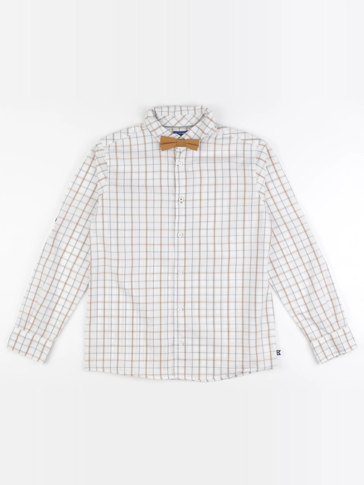 Okaidi - chemise blanc, marron - 12 ans
