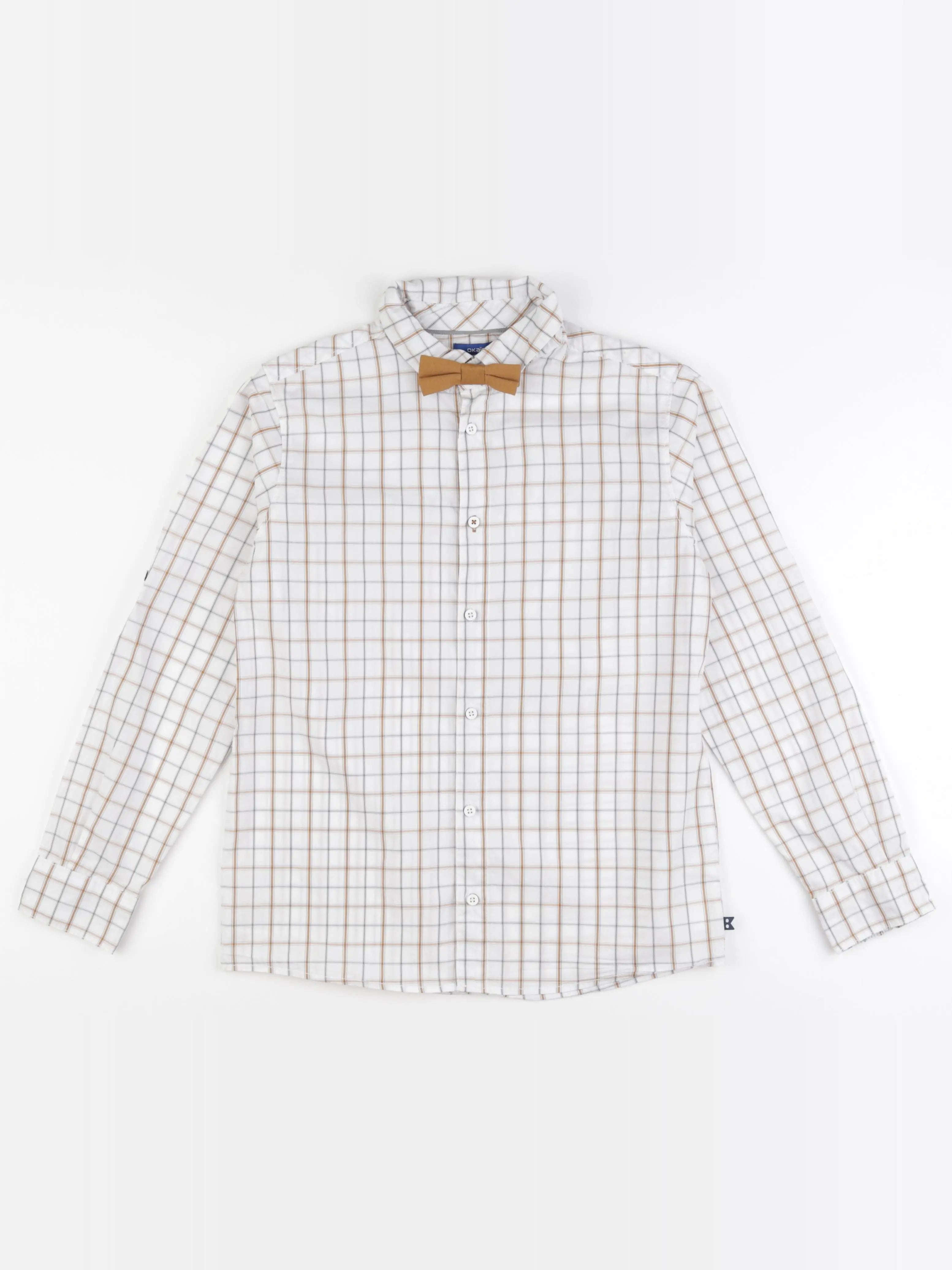 Okaidi - chemise blanc, marron - 12 ans