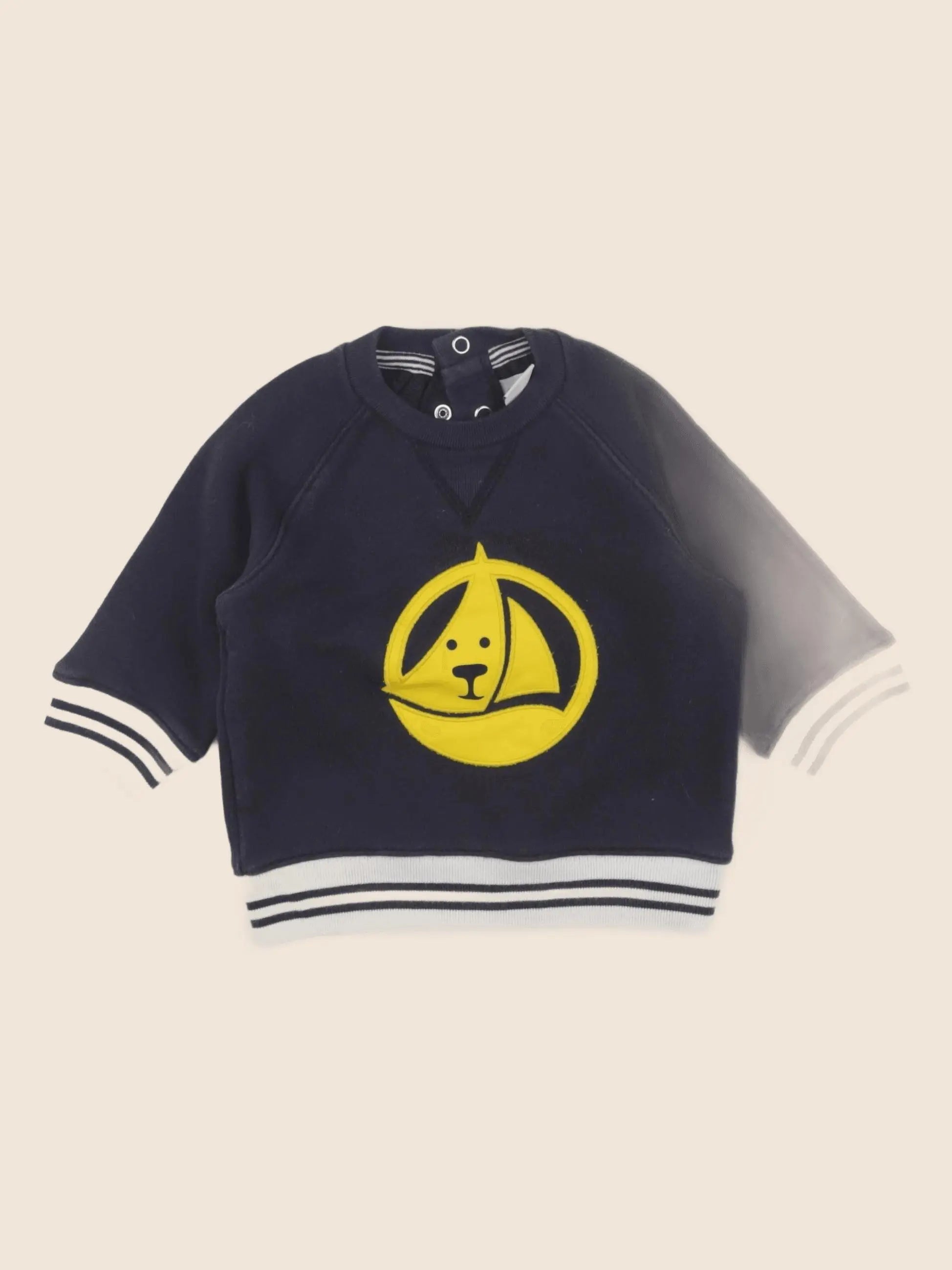 Petit Bateau - sweat bleu - 6 mois