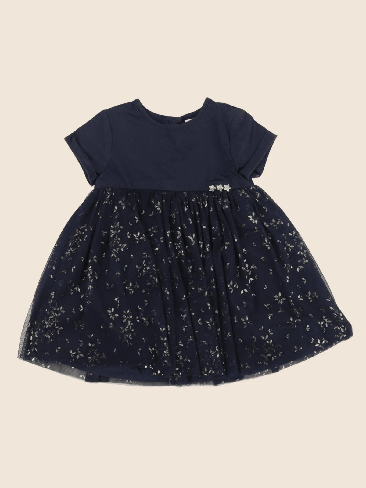 Vertbaudet - robe bleu, or - 18 mois