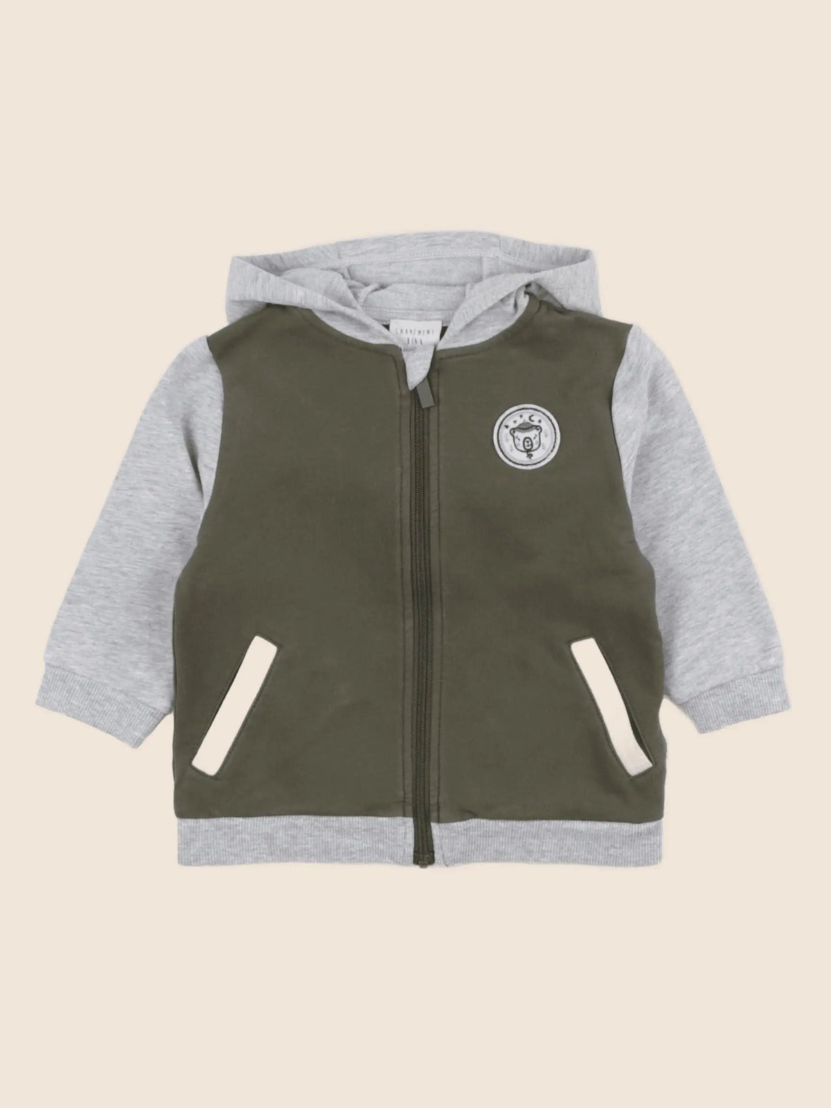 Carrément Beau - sweat gris, vert - 12 mois