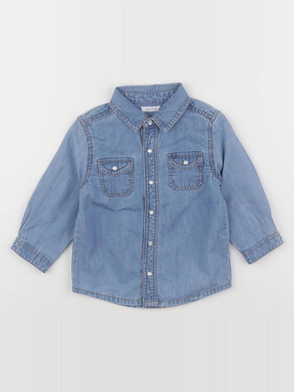 Boutchou - chemise bleu - 12 mois