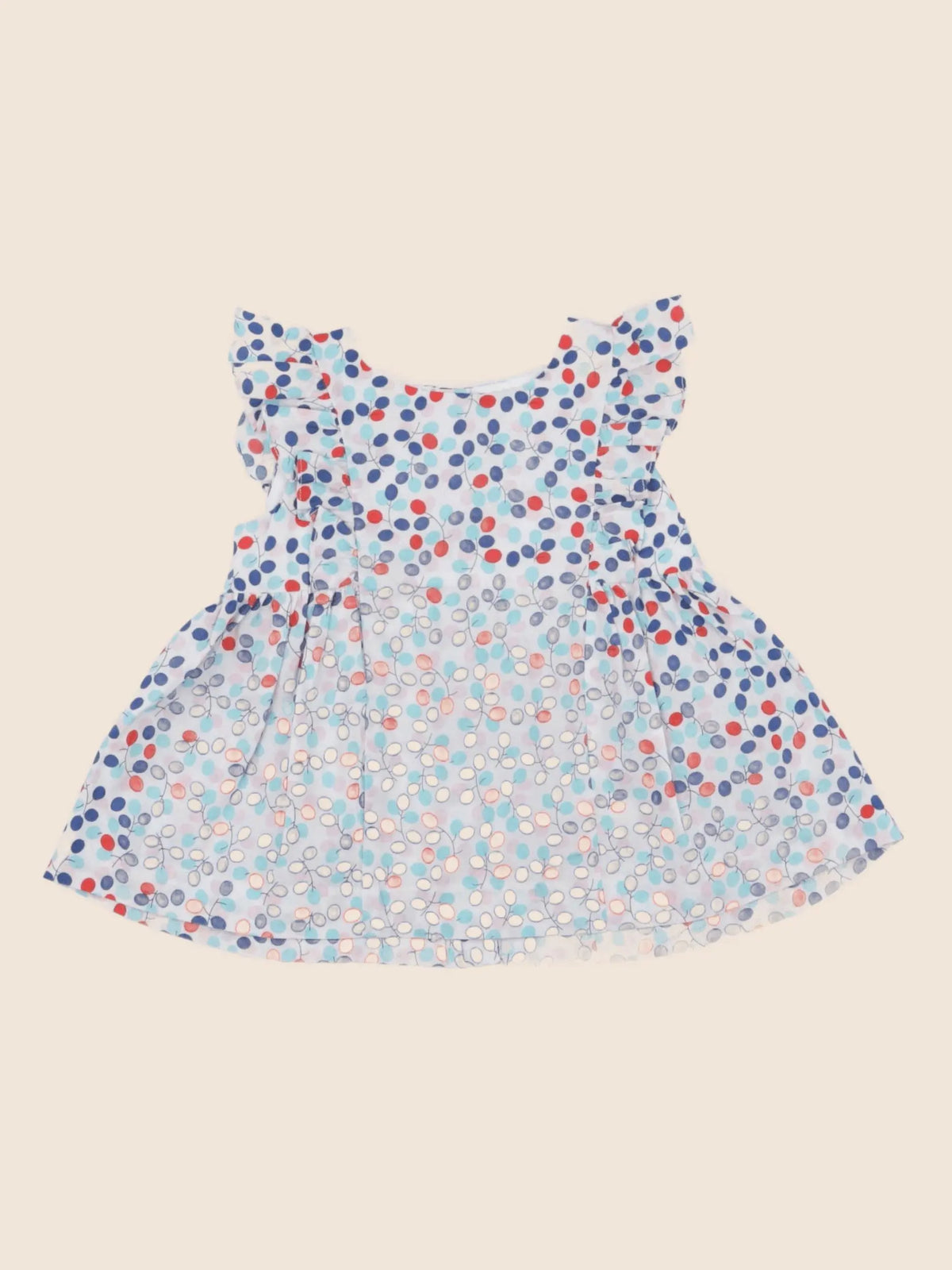 Jacadi - blouse liberty bleu, rouge - 12 mois