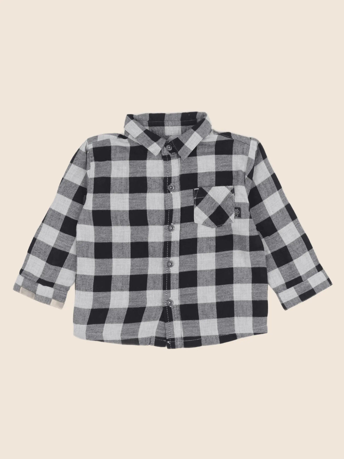 Vertbaudet - chemise noir, gris - 9 mois