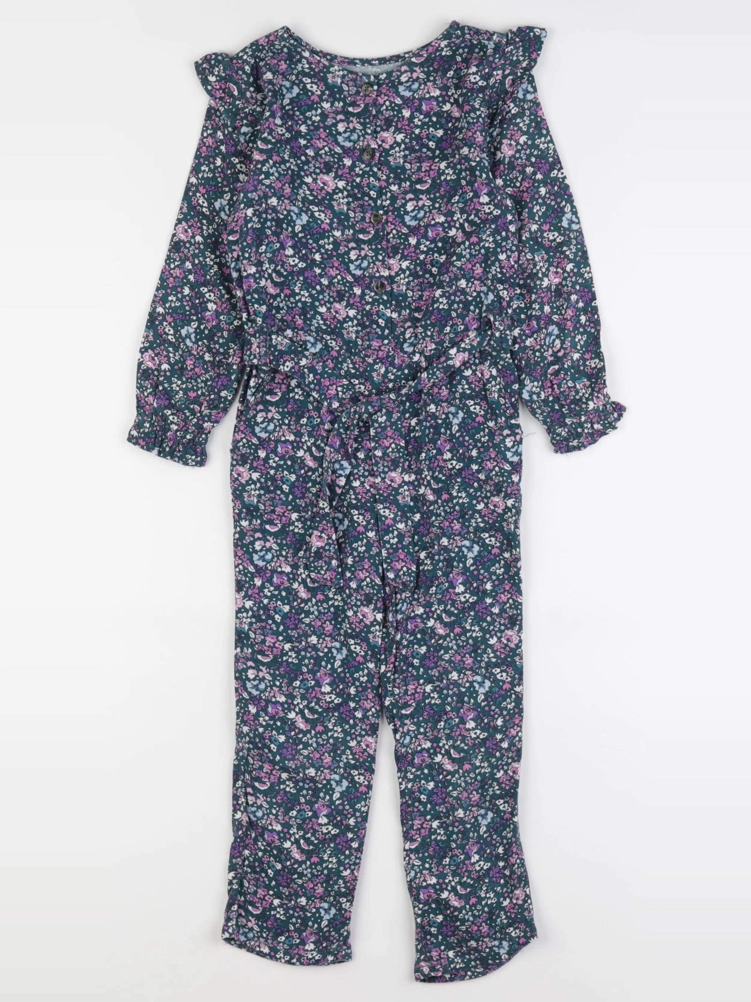 Vertbaudet - combinaison vert, violet, rose - 4 ans