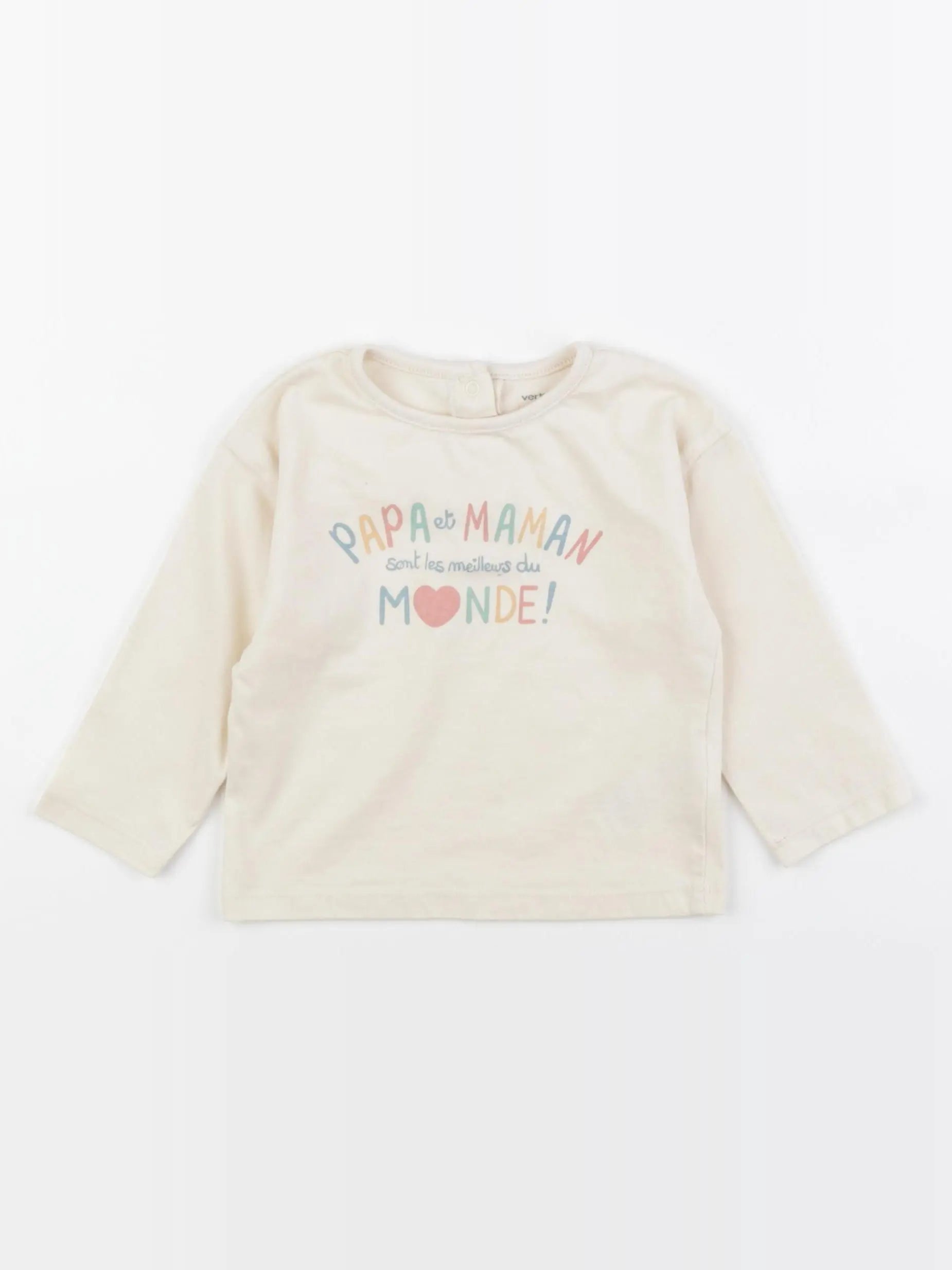 Vertbaudet - tee-shirt beige - 18 mois
