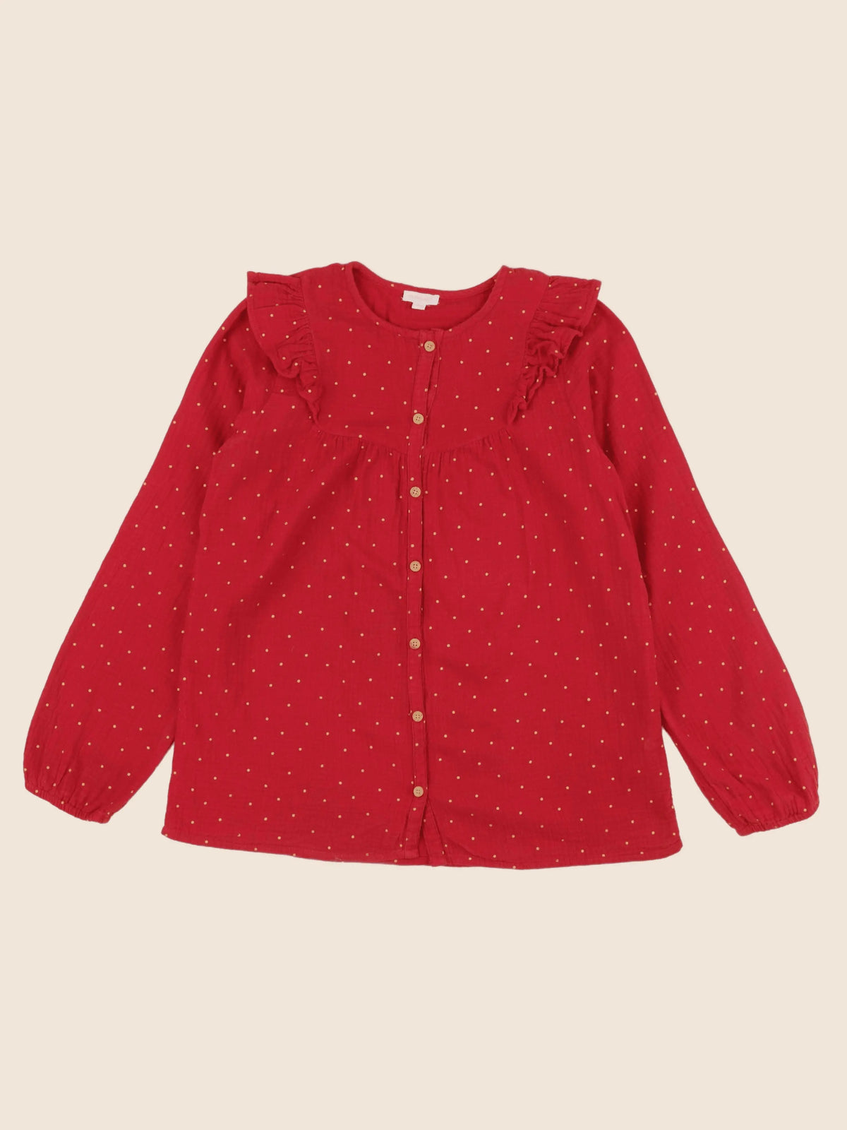 Vertbaudet - blouse rouge, or - 12 ans