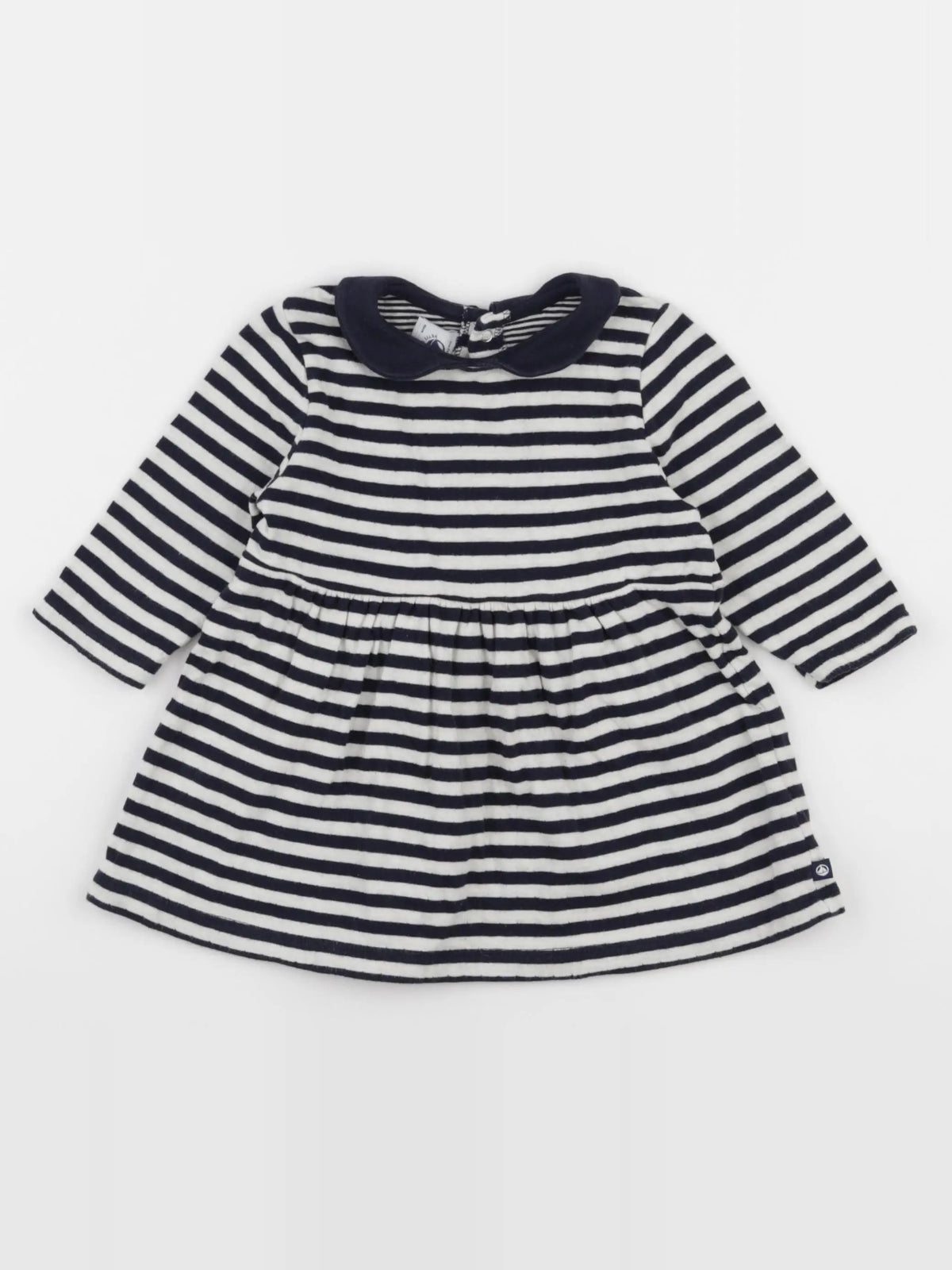 Petit Bateau - robe bleu, blanc - 6 mois
