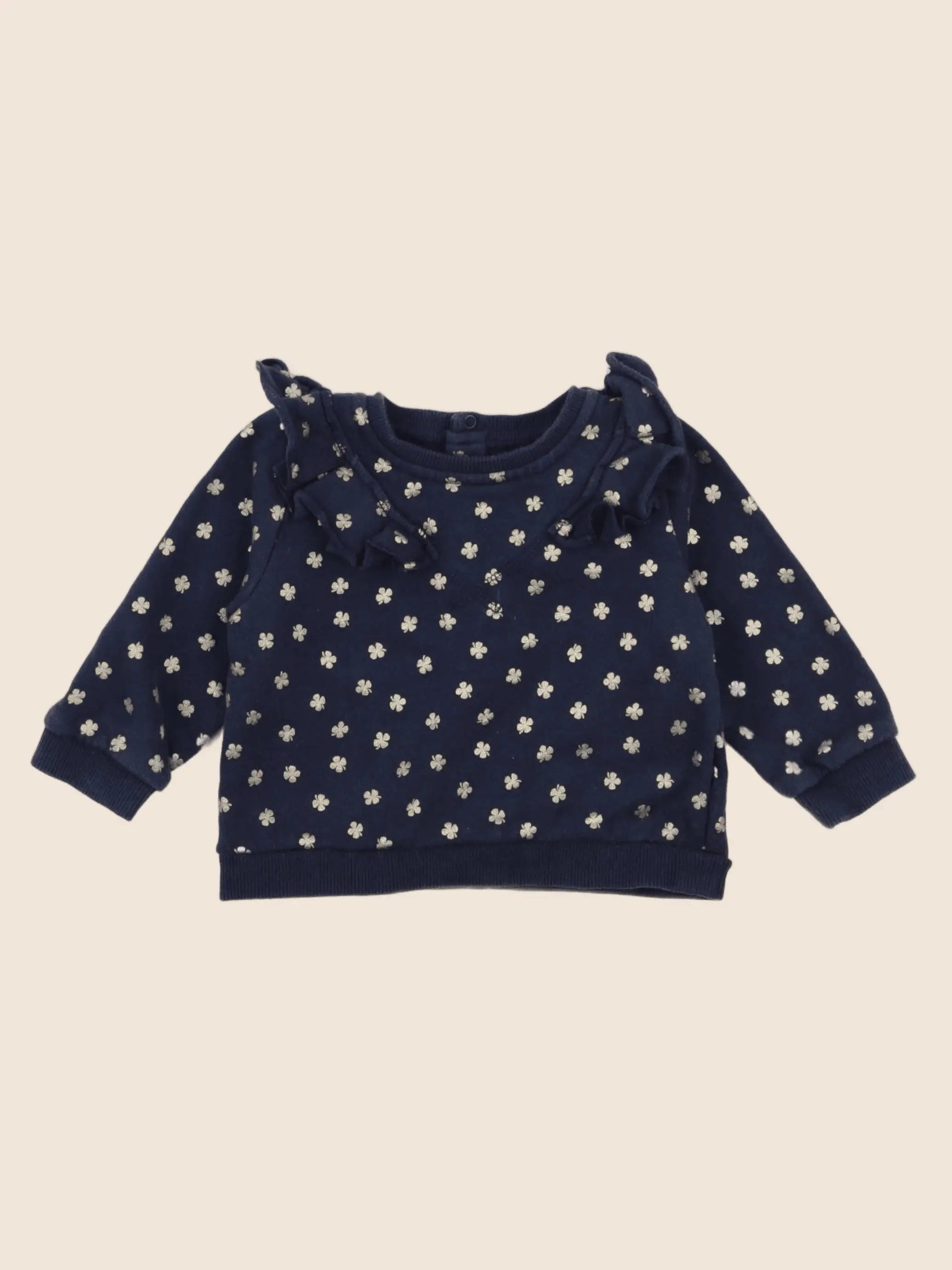 Boutchou - sweat bleu, or - 12 mois