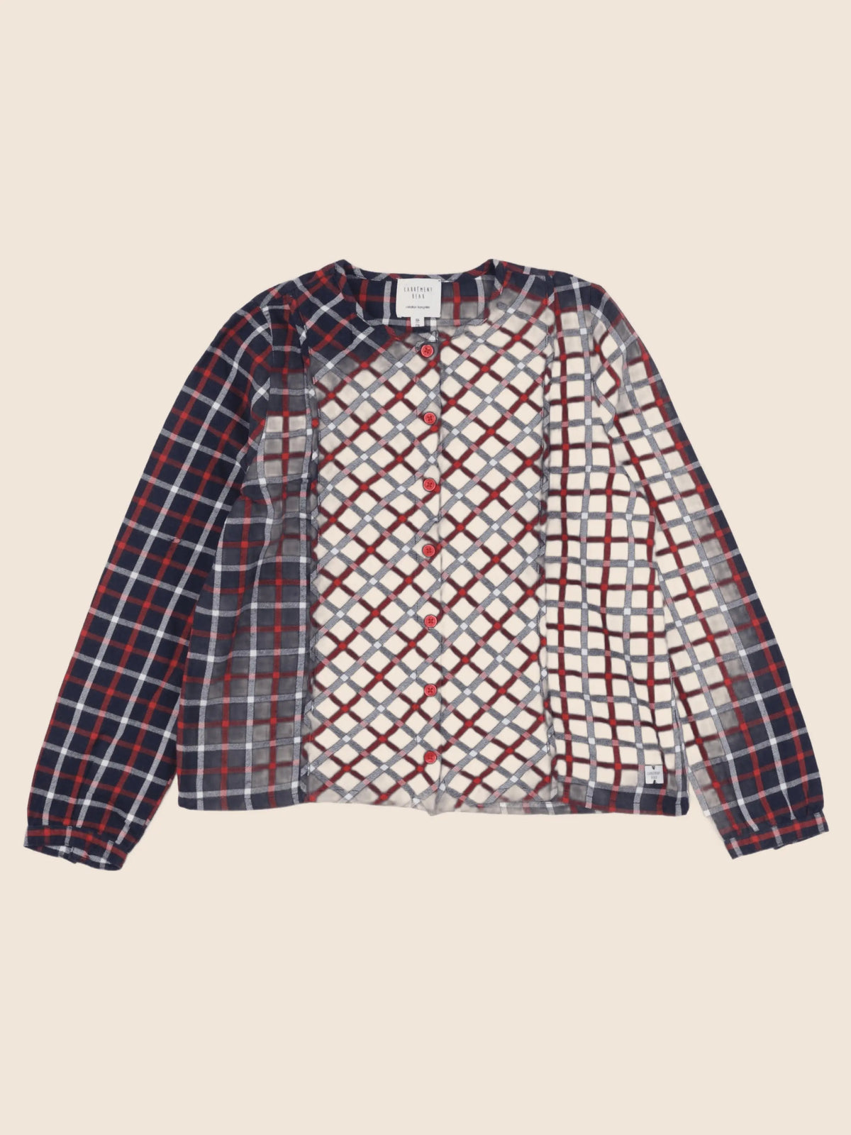 Carrément Beau - blouse bleu, rouge - 10 ans