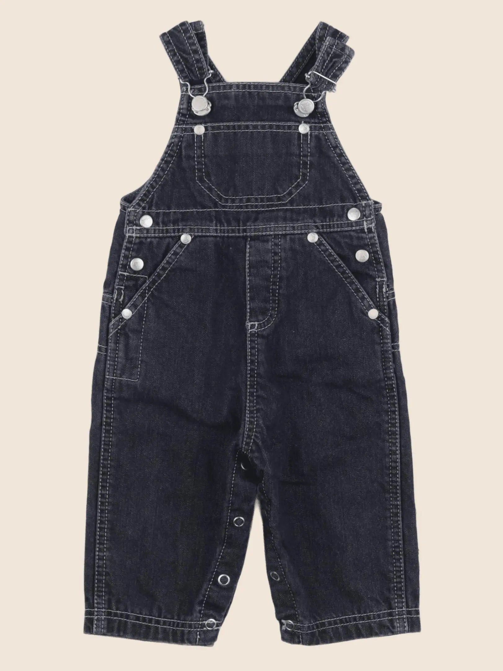 Petit Bateau - salopette doublé bleu - 6 mois