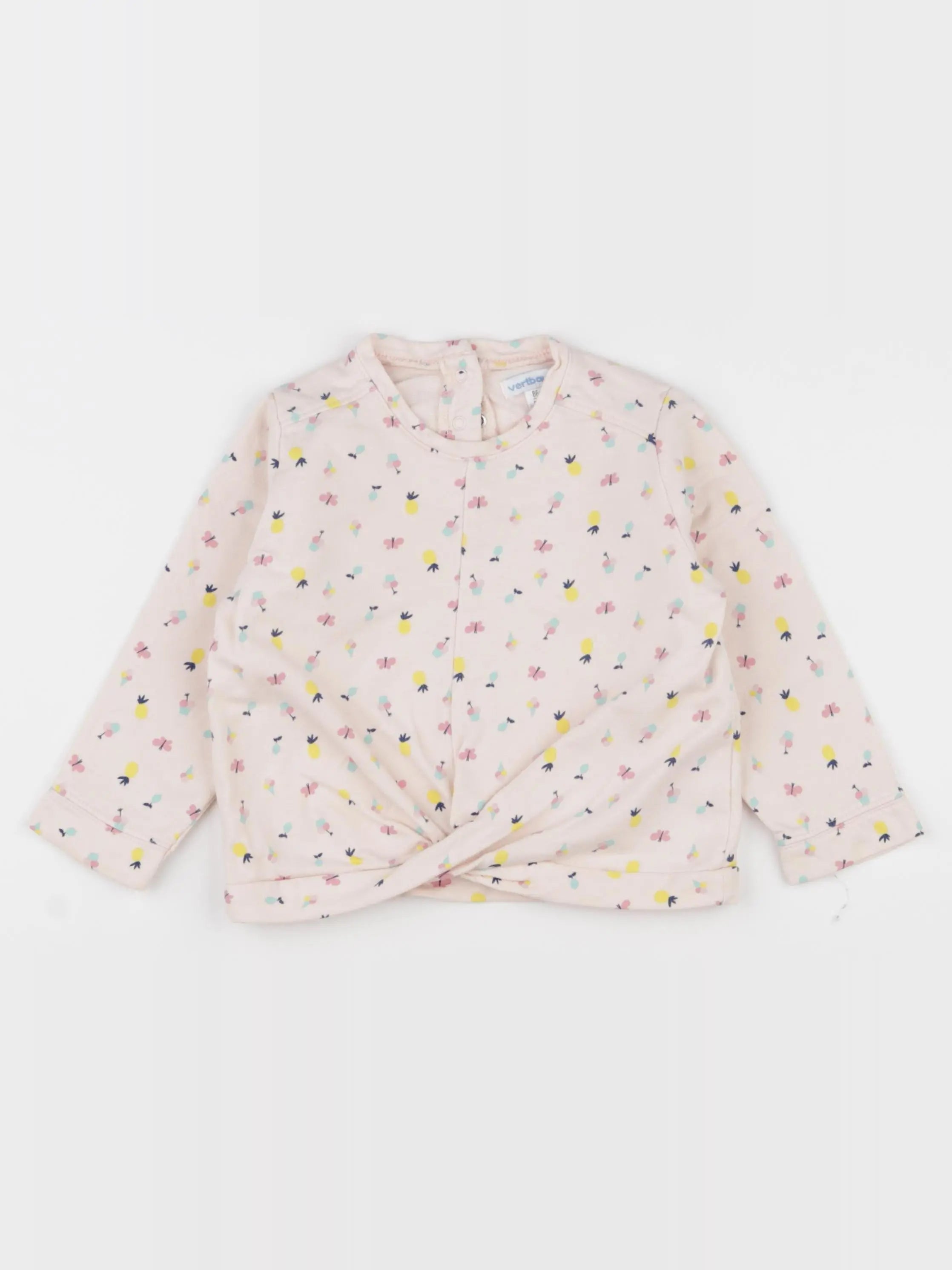 Vertbaudet - sweat rose - 24 mois