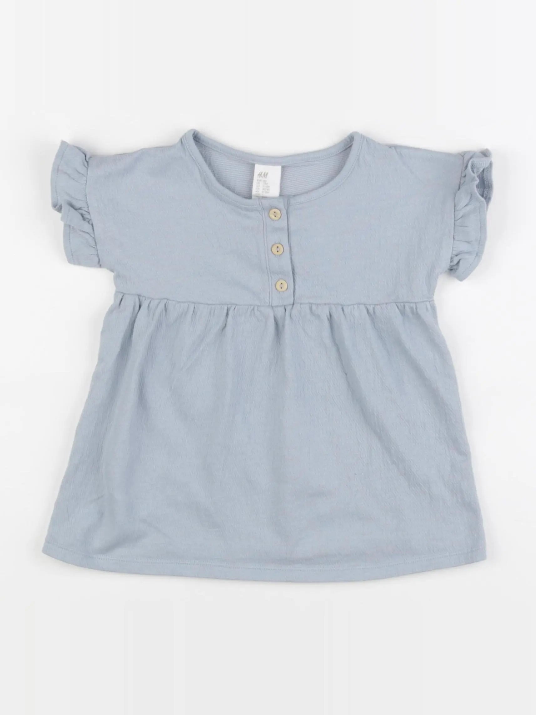 H&M - robe bleu - 9/12 mois