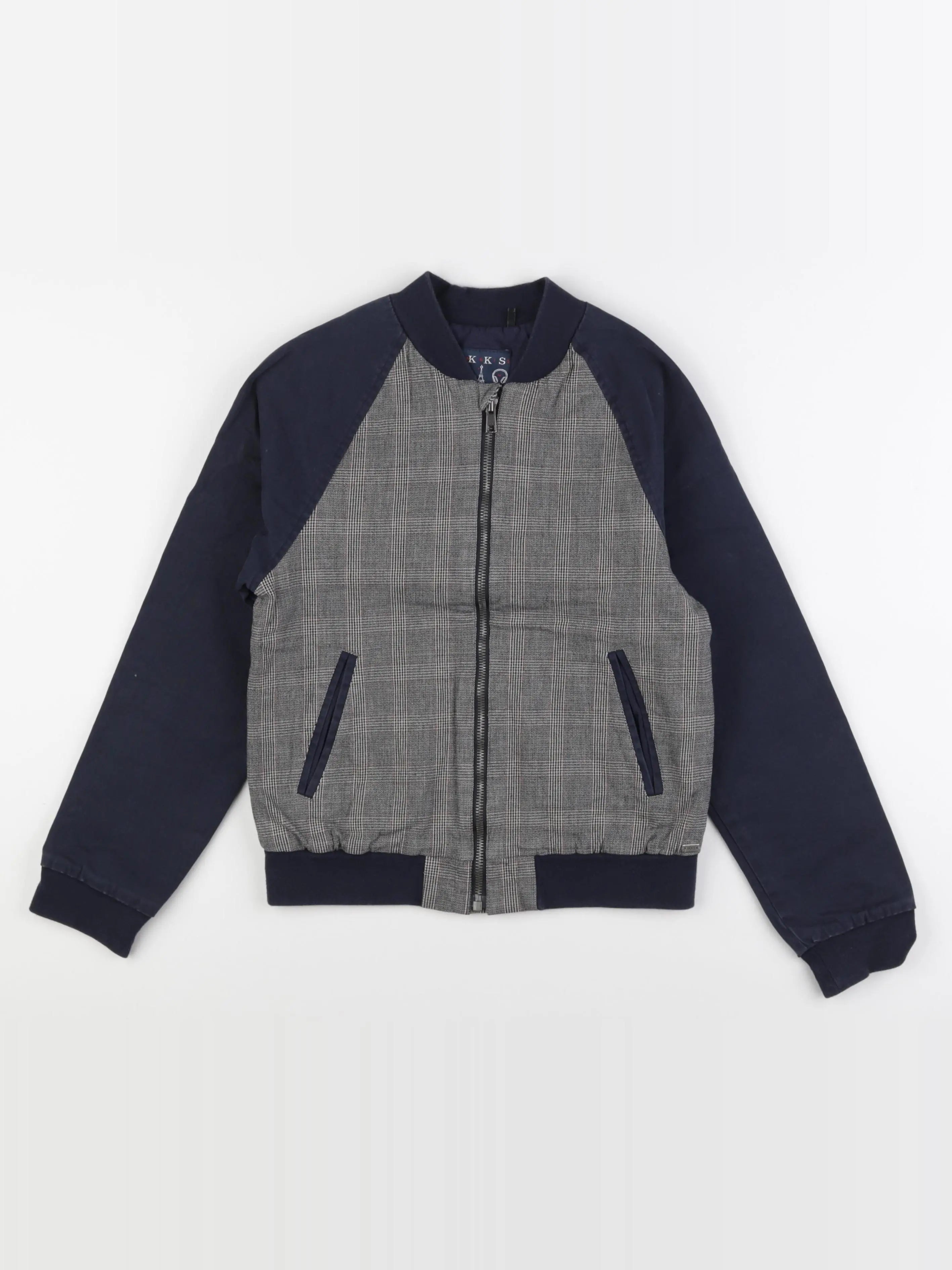 IKKS - veste imprimé au dos bleu, gris - 10 ans
