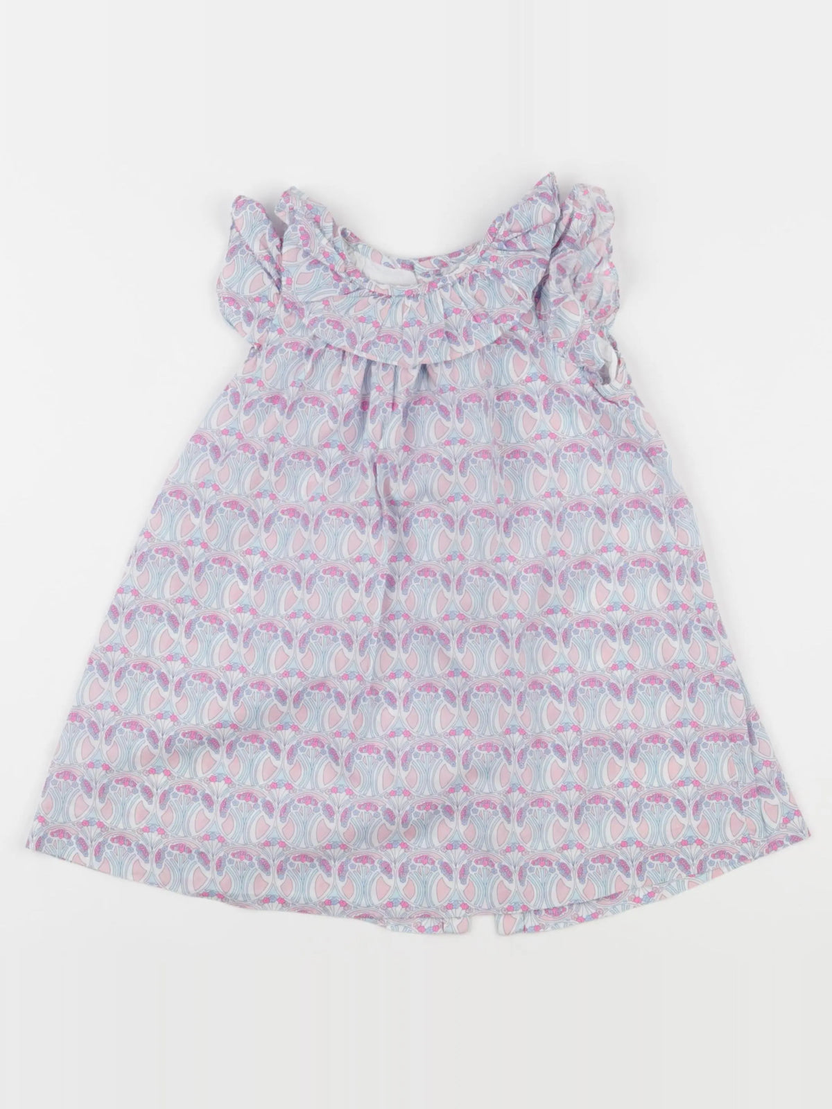 Jacadi - robe liberty bleu, rose - 24 mois