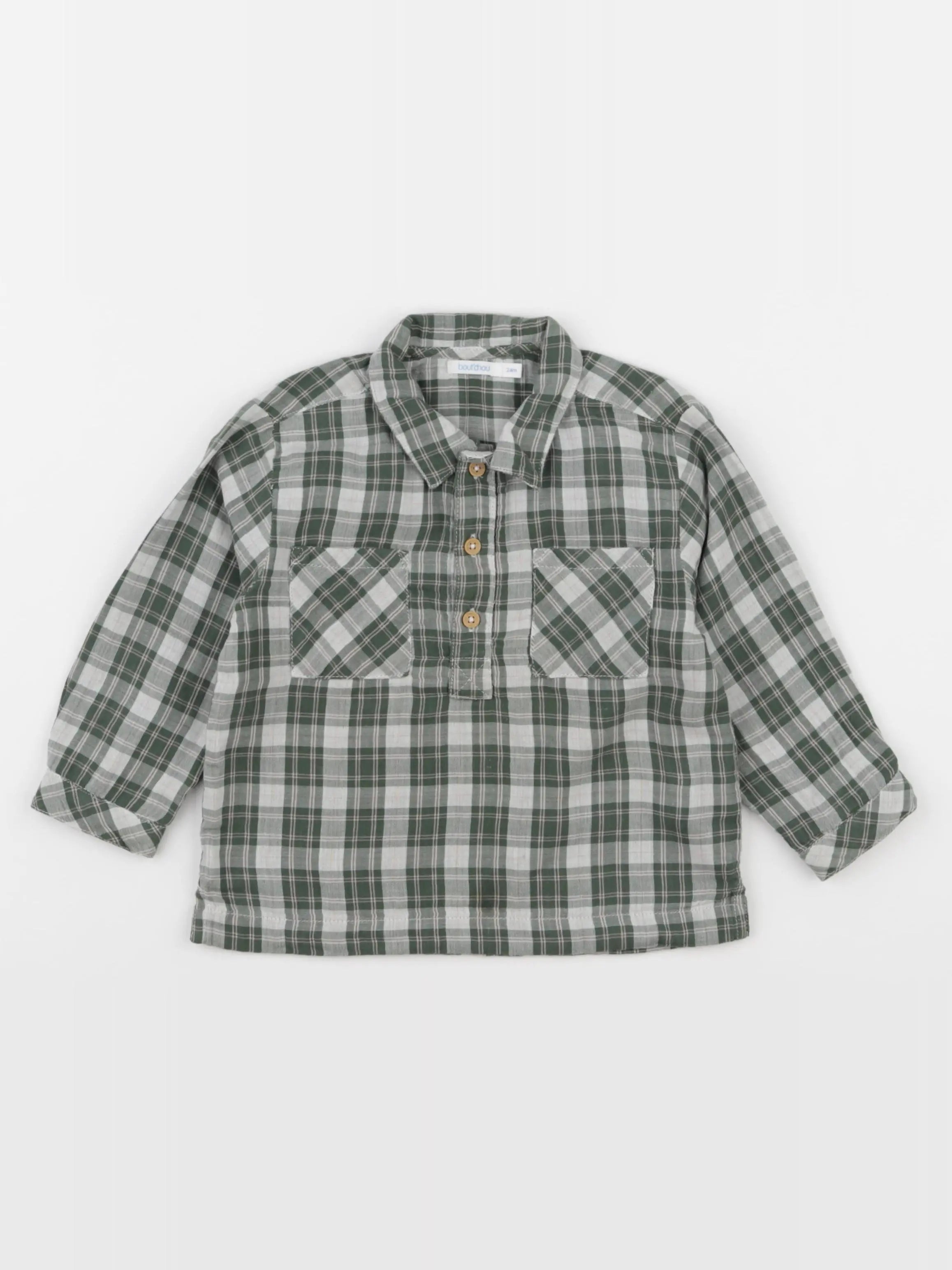 Boutchou - chemise vert - 24 mois
