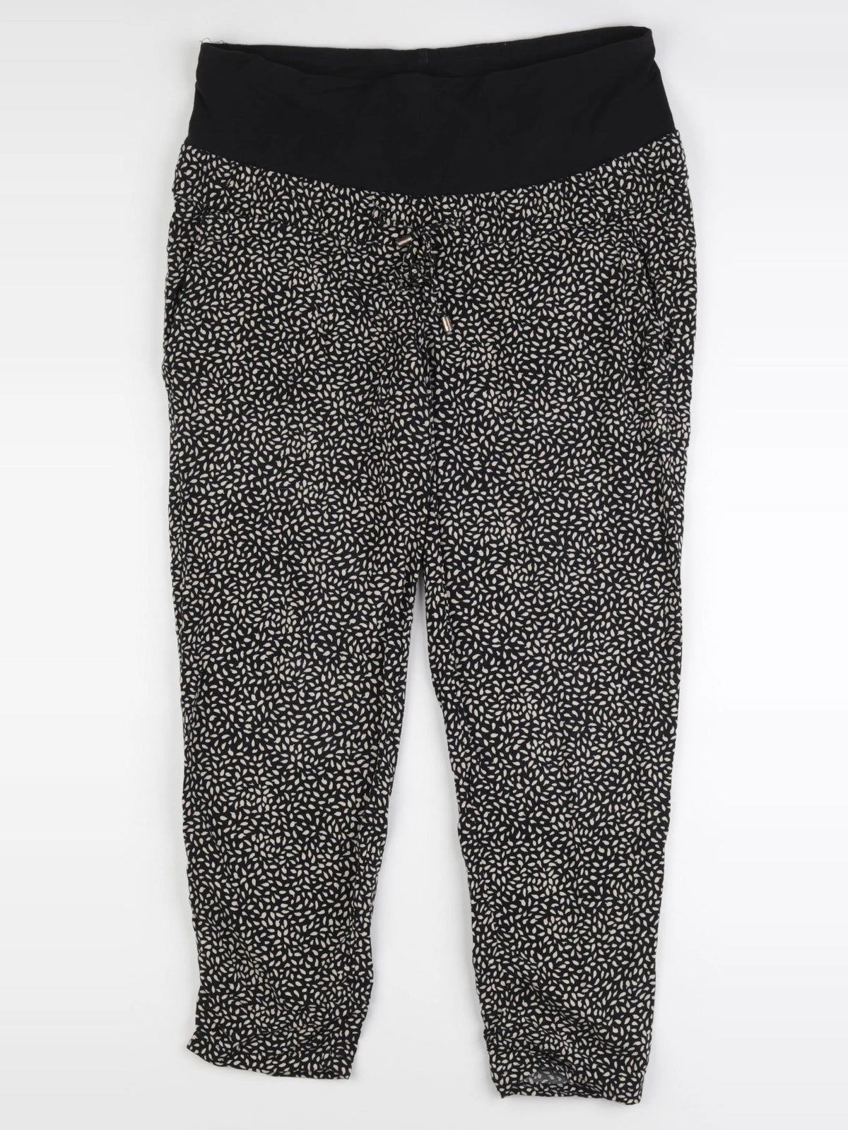 H&M - pantalon grossesse noir, blanc - m