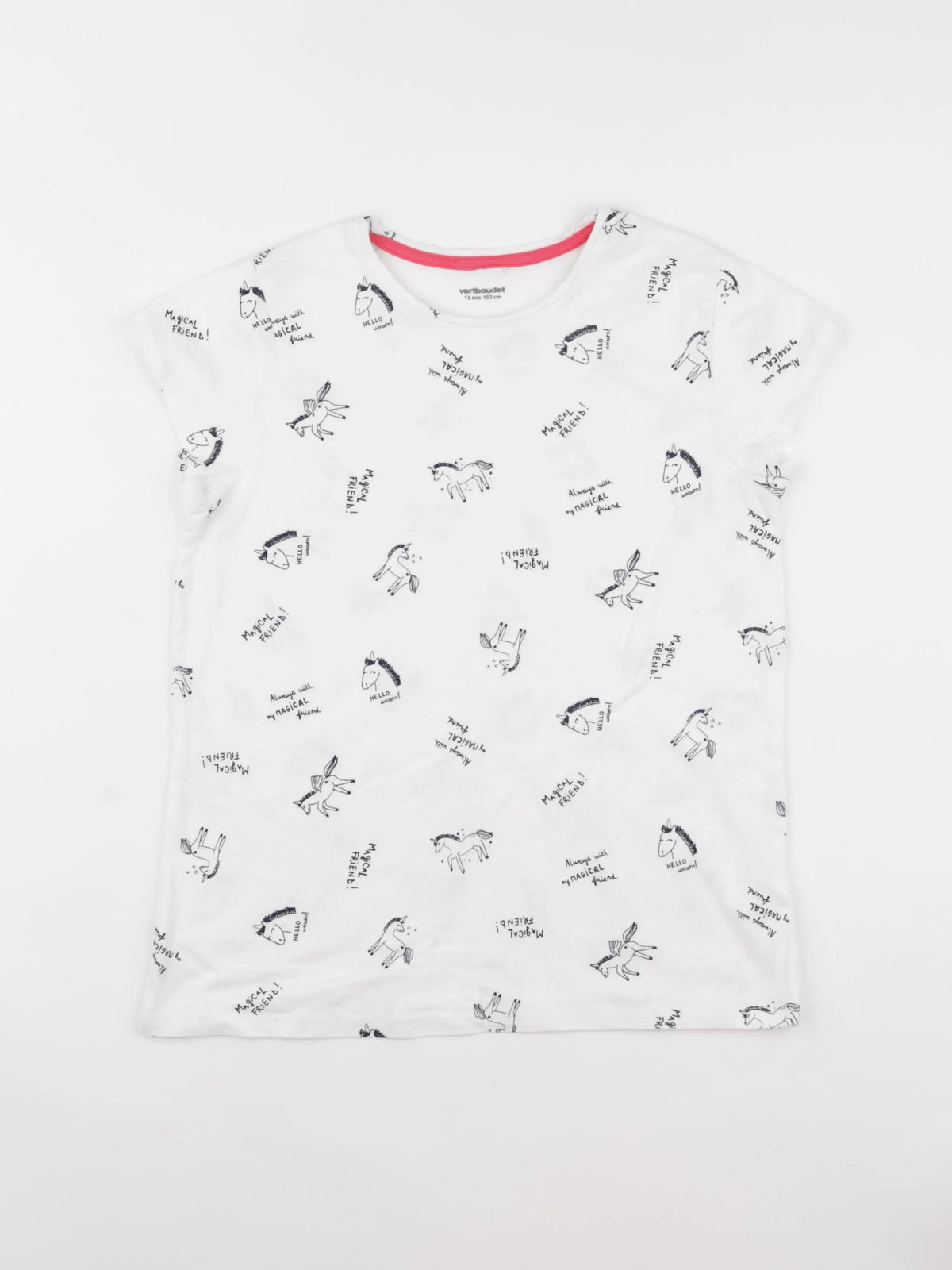Vertbaudet - tee-shirt blanc, bleu - 12 ans