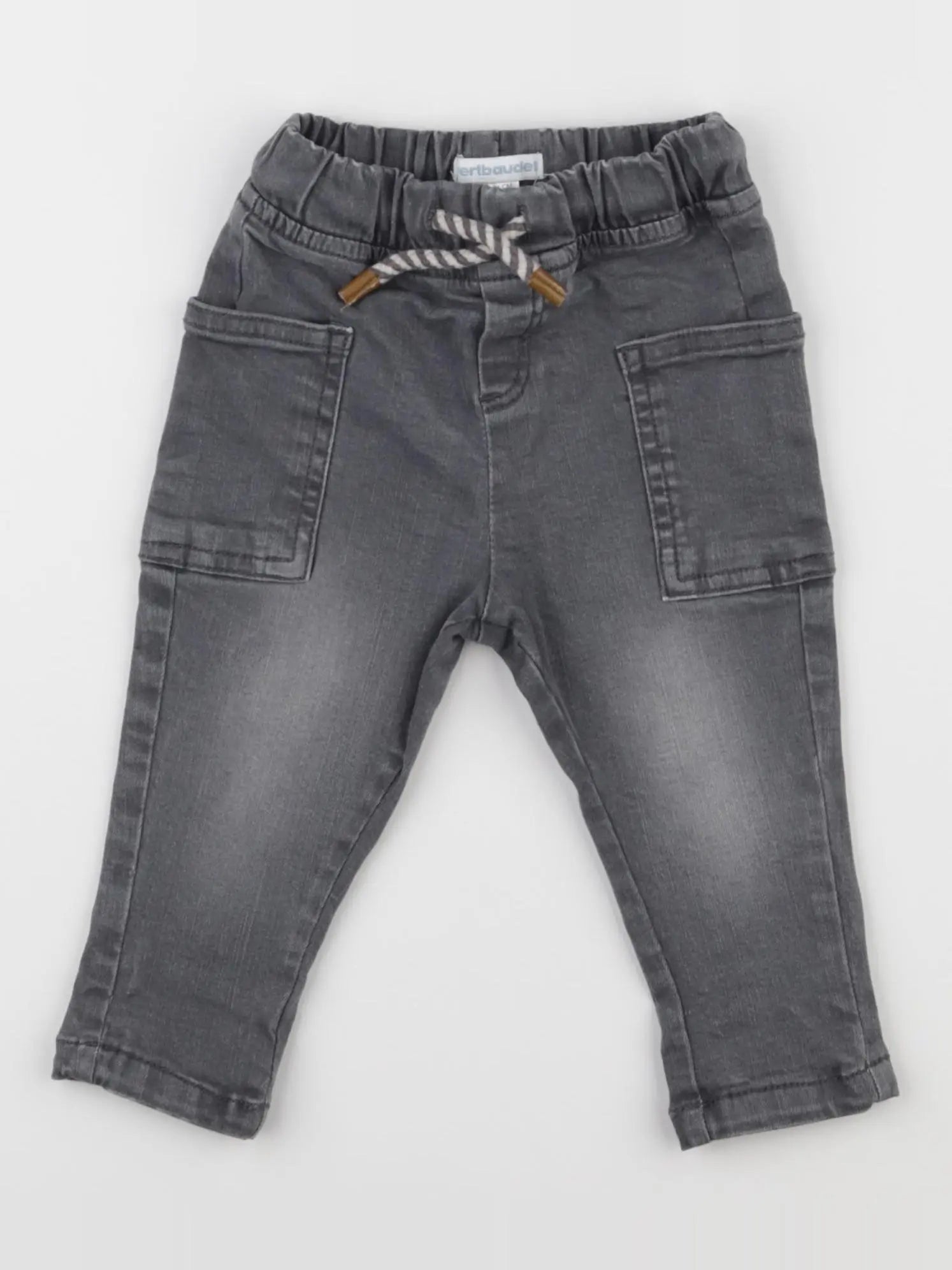Vertbaudet - jegging gris - 9 mois