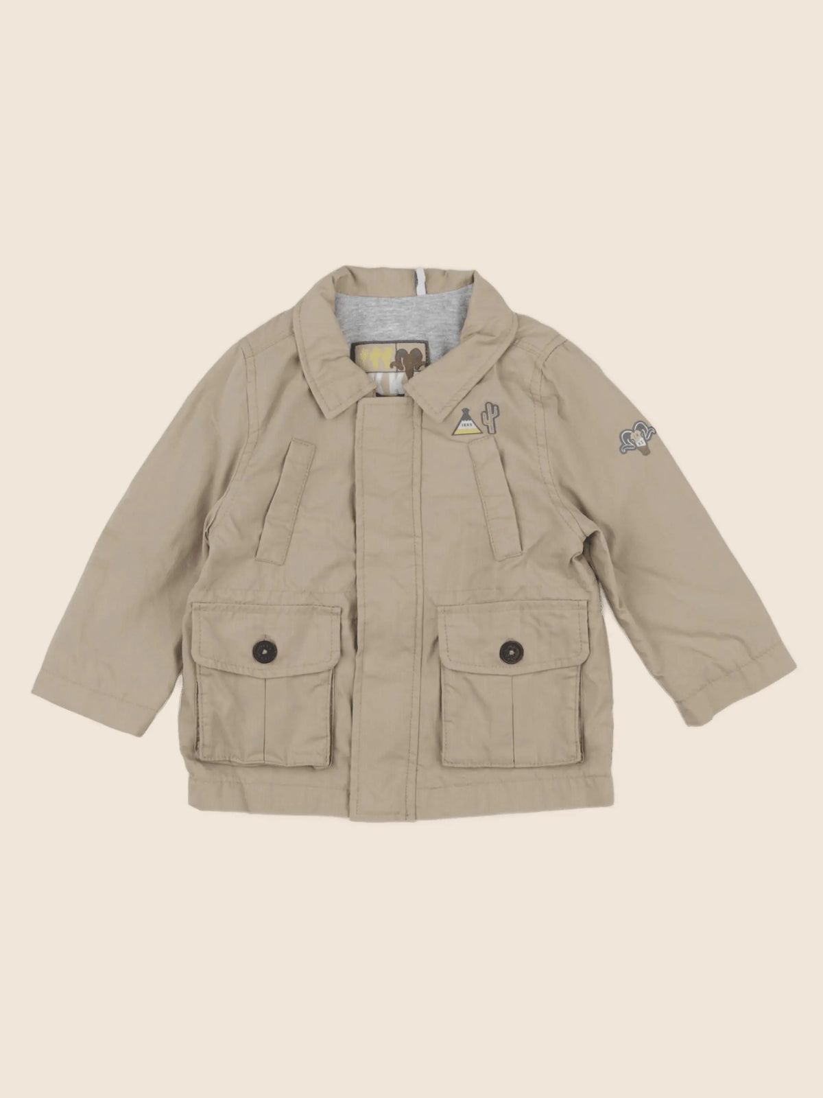IKKS - veste imprimé au dos beige - 12 mois