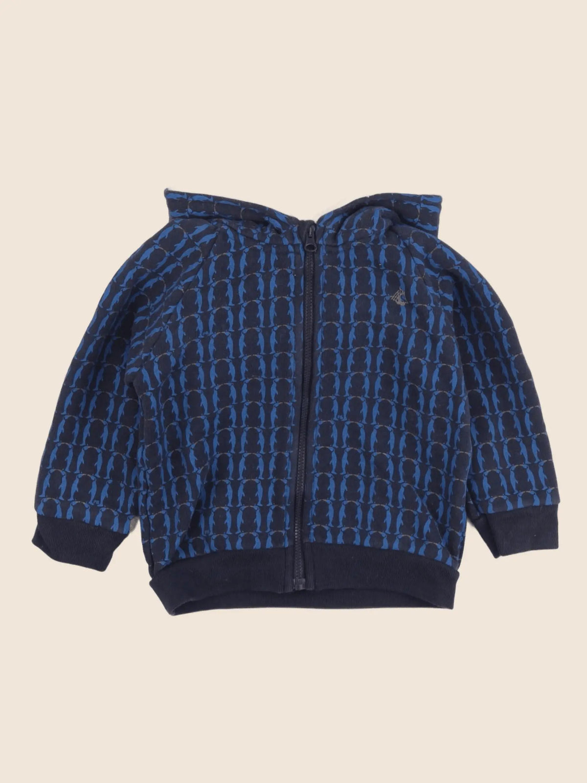 Petit Bateau - sweat bleu - 18 mois