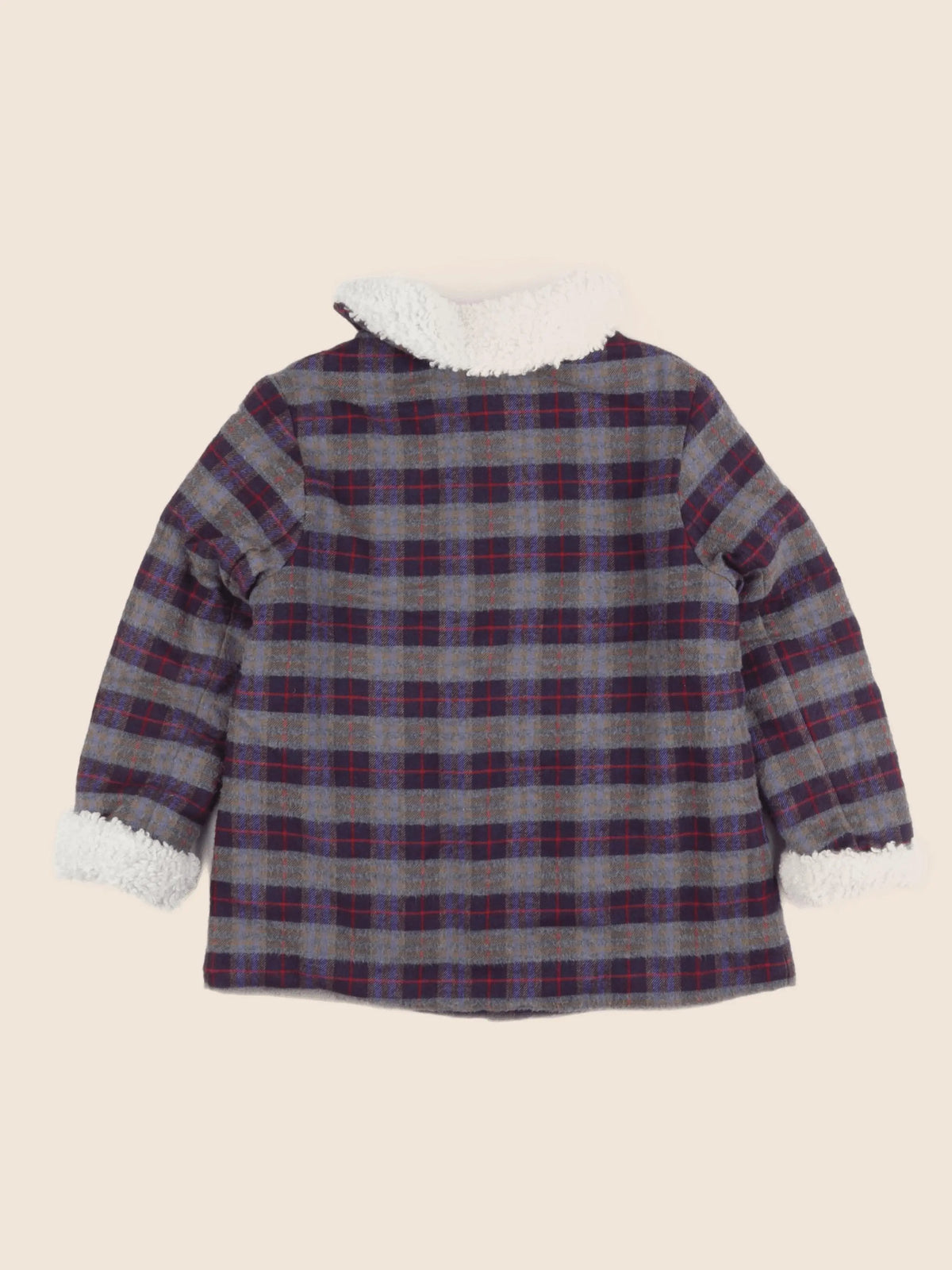 Lililotte - veste doublé rouge, gris - 6 ans