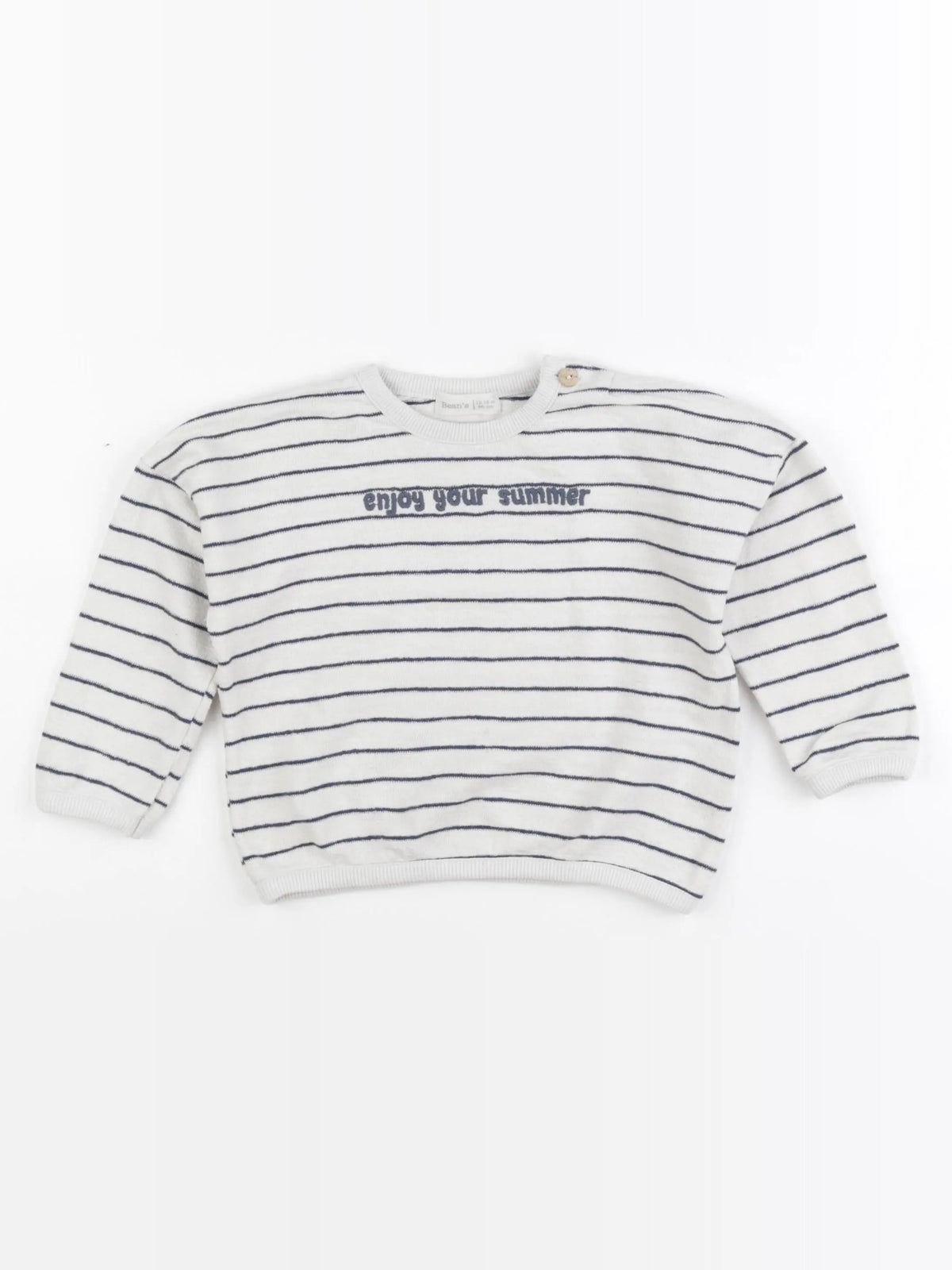 Bean's barcelona - sweat bleu, blanc - 12/18 mois
