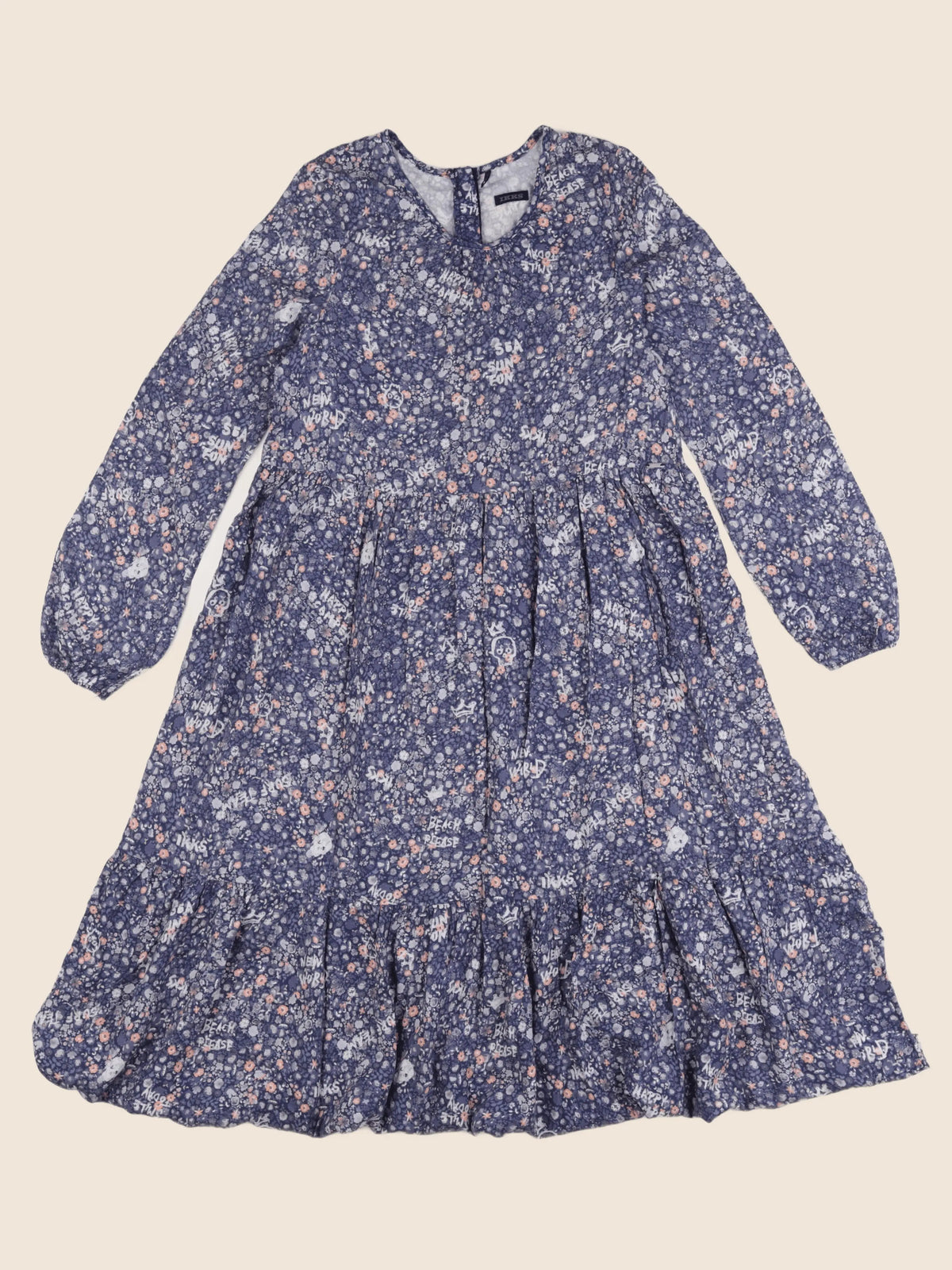 IKKS - robe bleu, rose - 10 ans