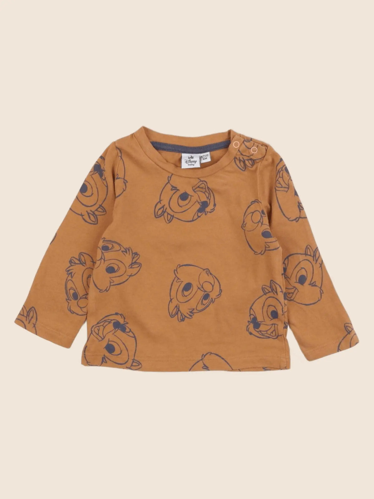Vertbaudet - tee-shirt marron - 6 mois