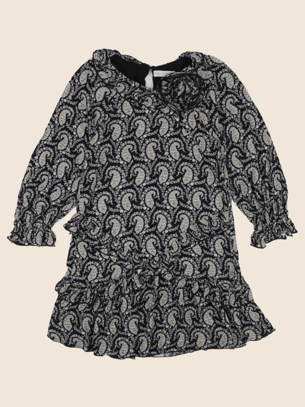 Zara - robe noir, or - 10 ans