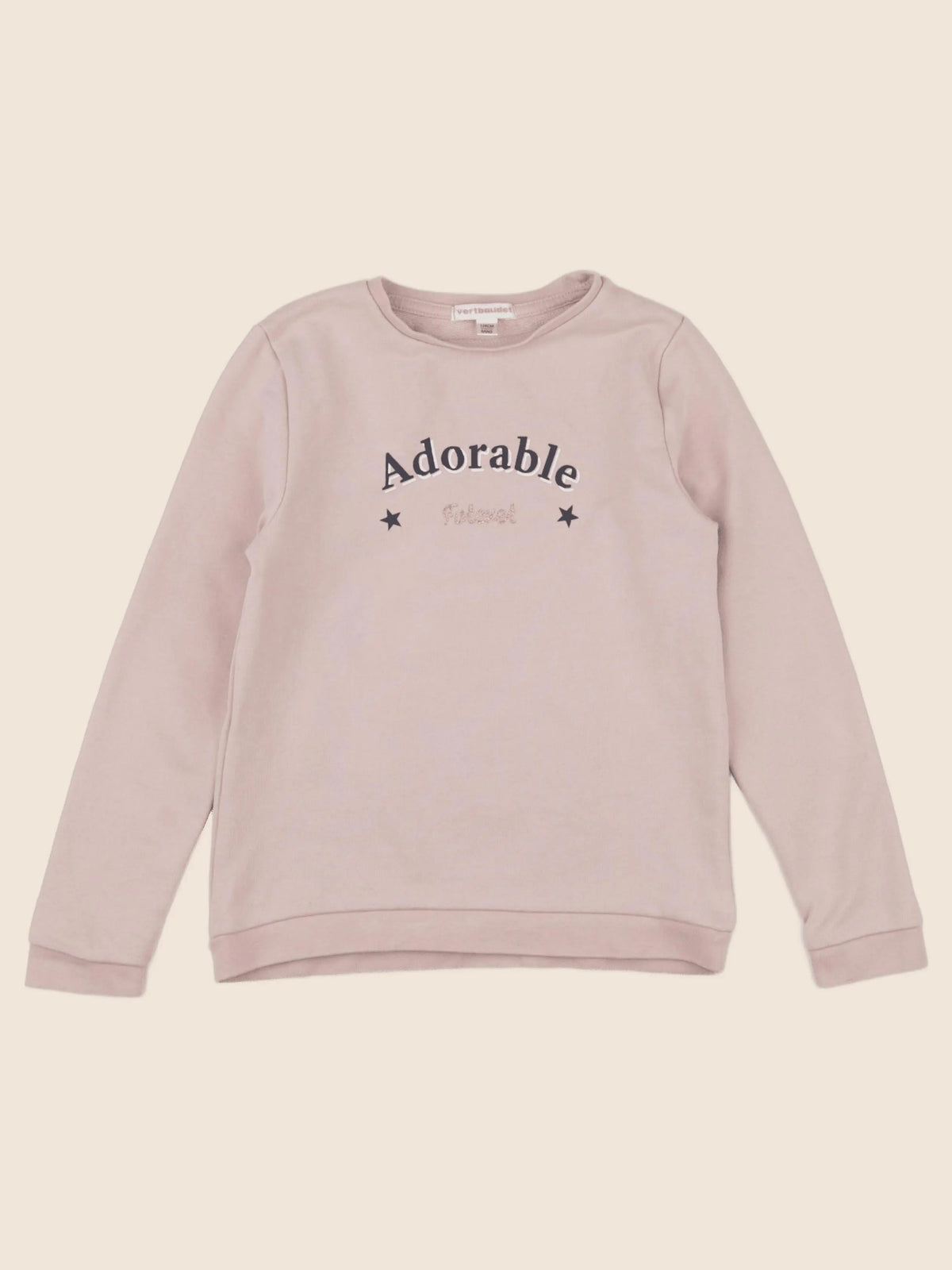Vertbaudet - sweat rose, or - 8 ans