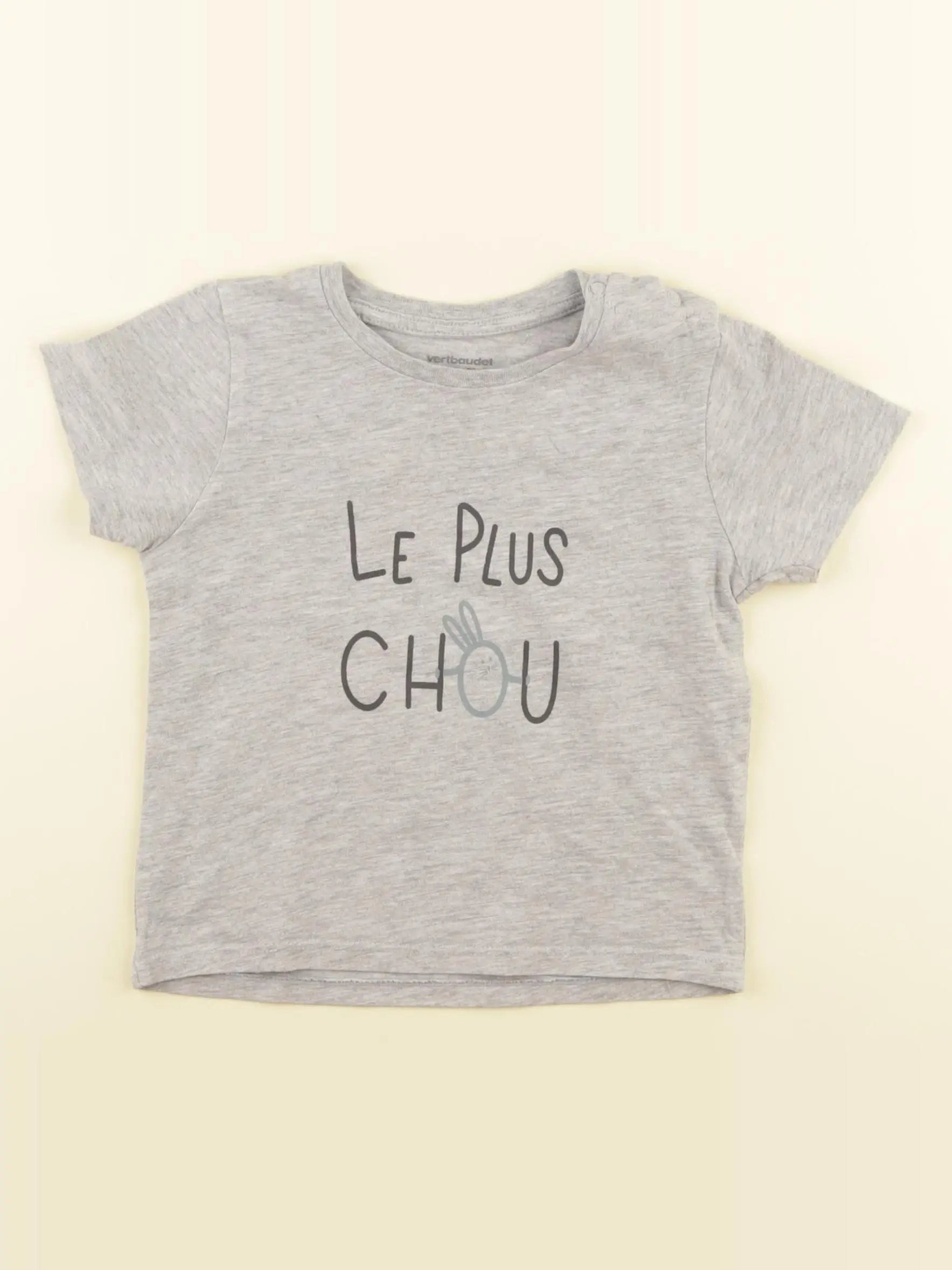 Vertbaudet - tee-shirt gris - 24 mois