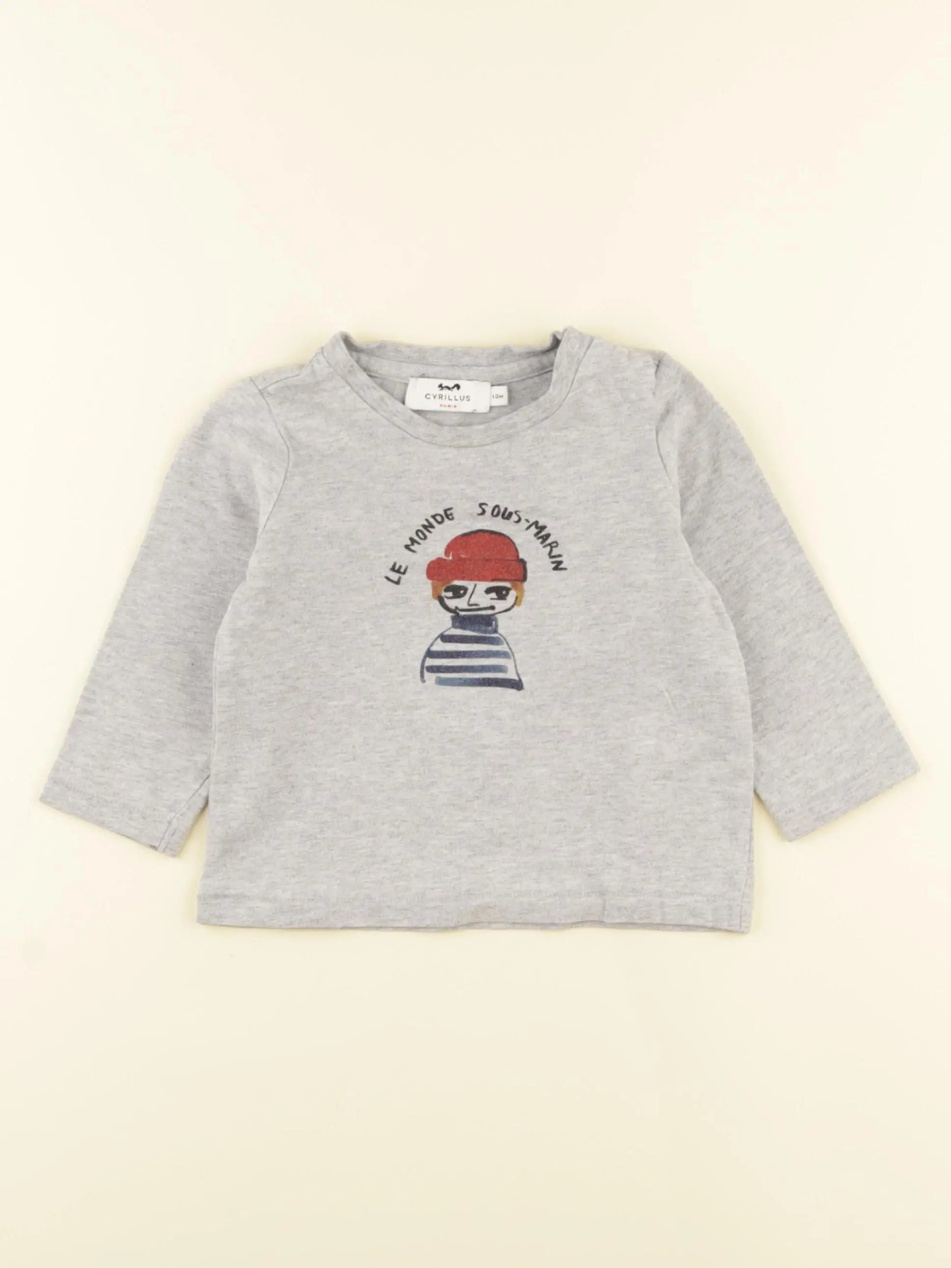 Cyrillus - tee-shirt gris - 12 mois