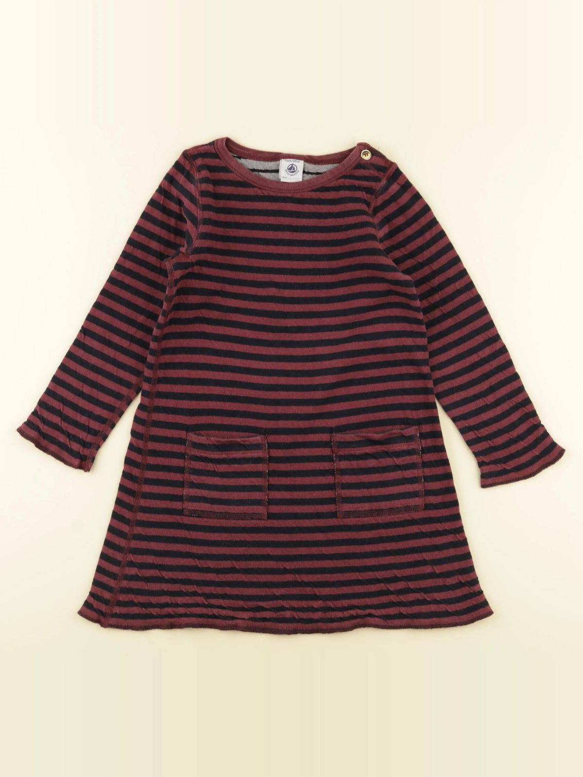 Petit Bateau - robe violet, noir - 5 ans