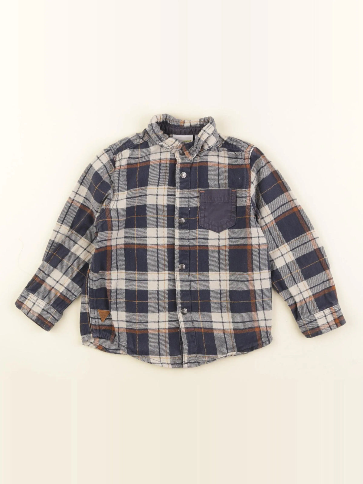 Vertbaudet - chemise bleu, blanc - 3 ans