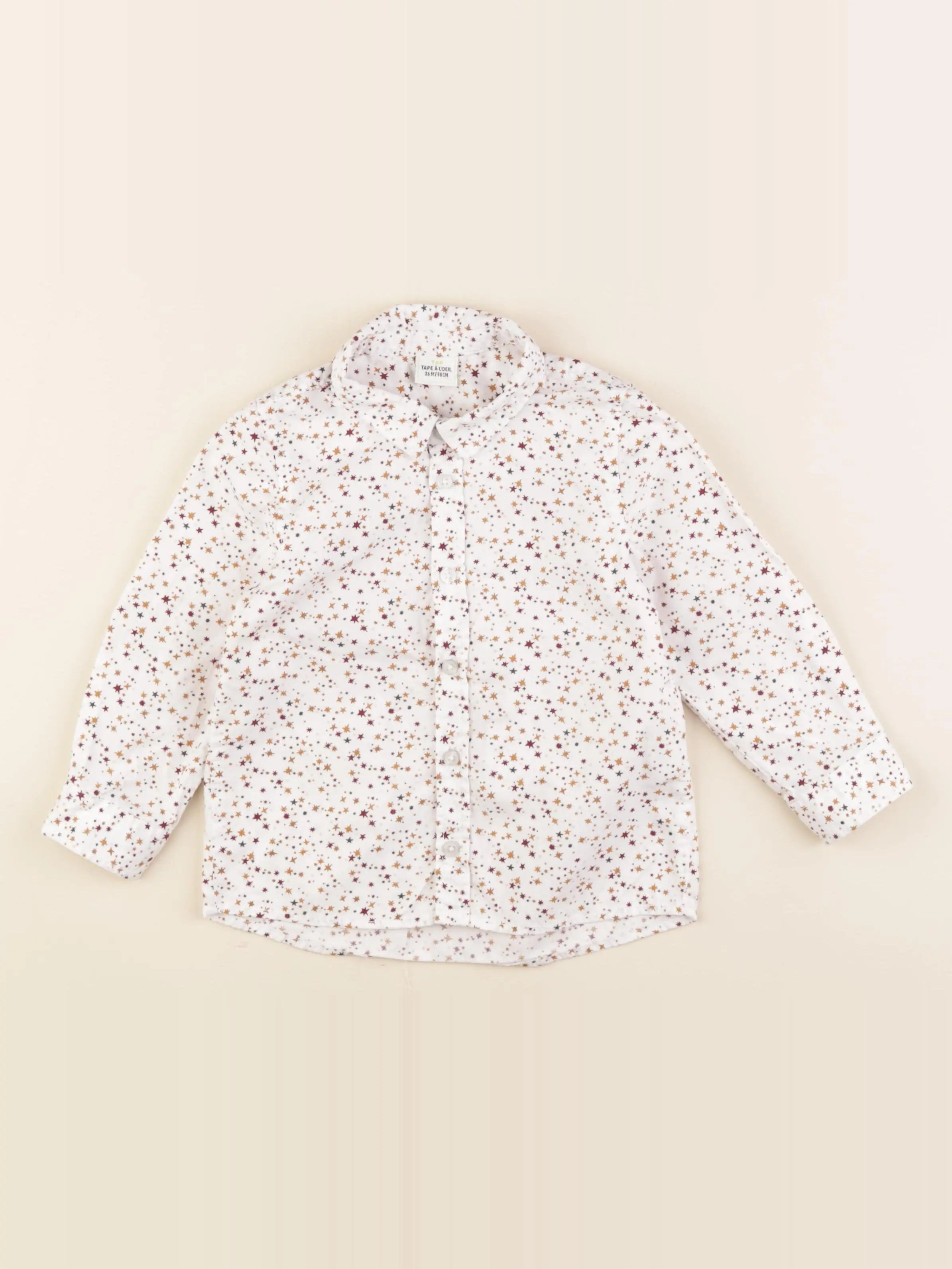 Tape à l'oeil - chemise blanc, marron - 36 mois