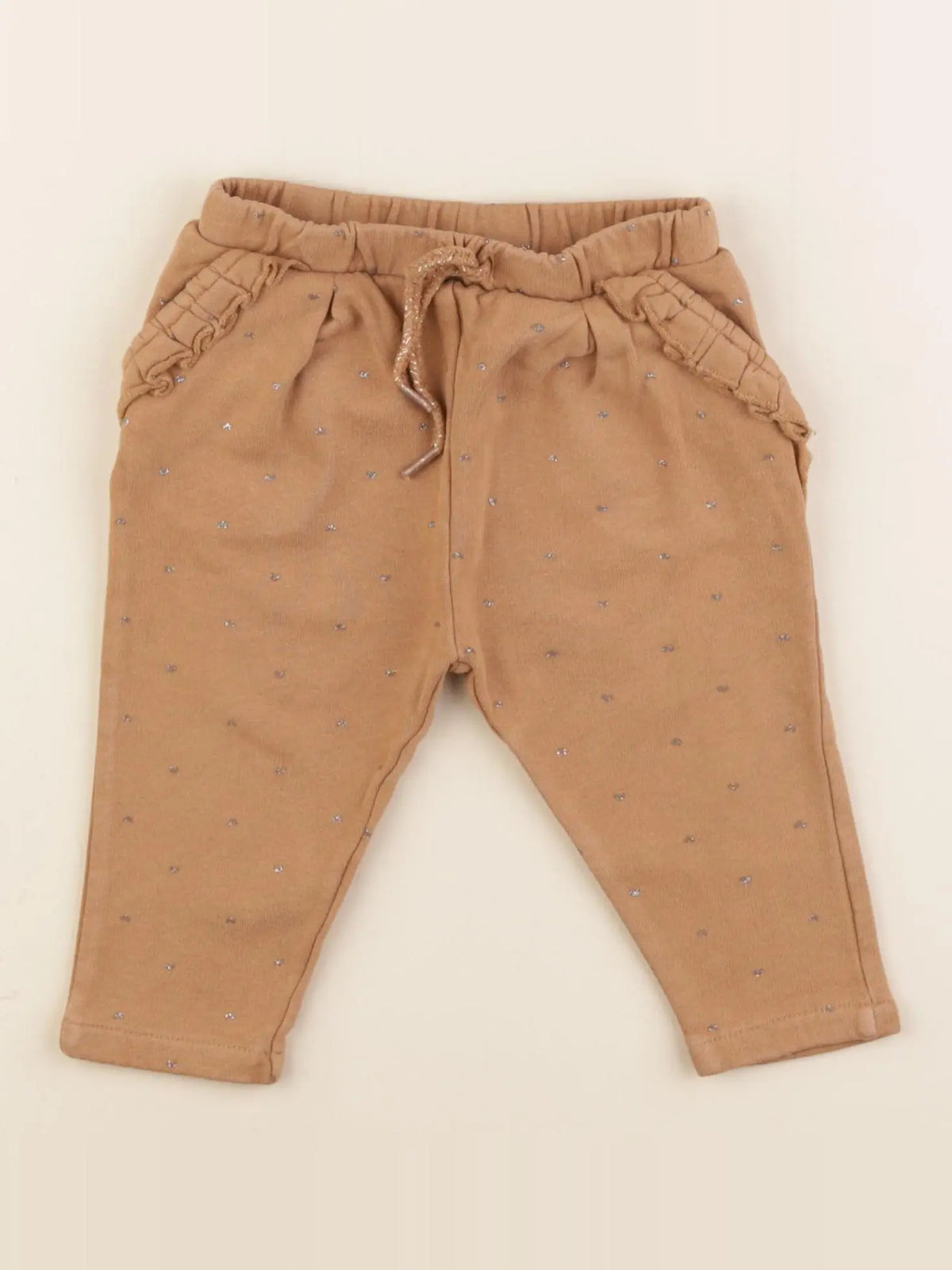 Vertbaudet - jogging marron, argent - 9 mois
