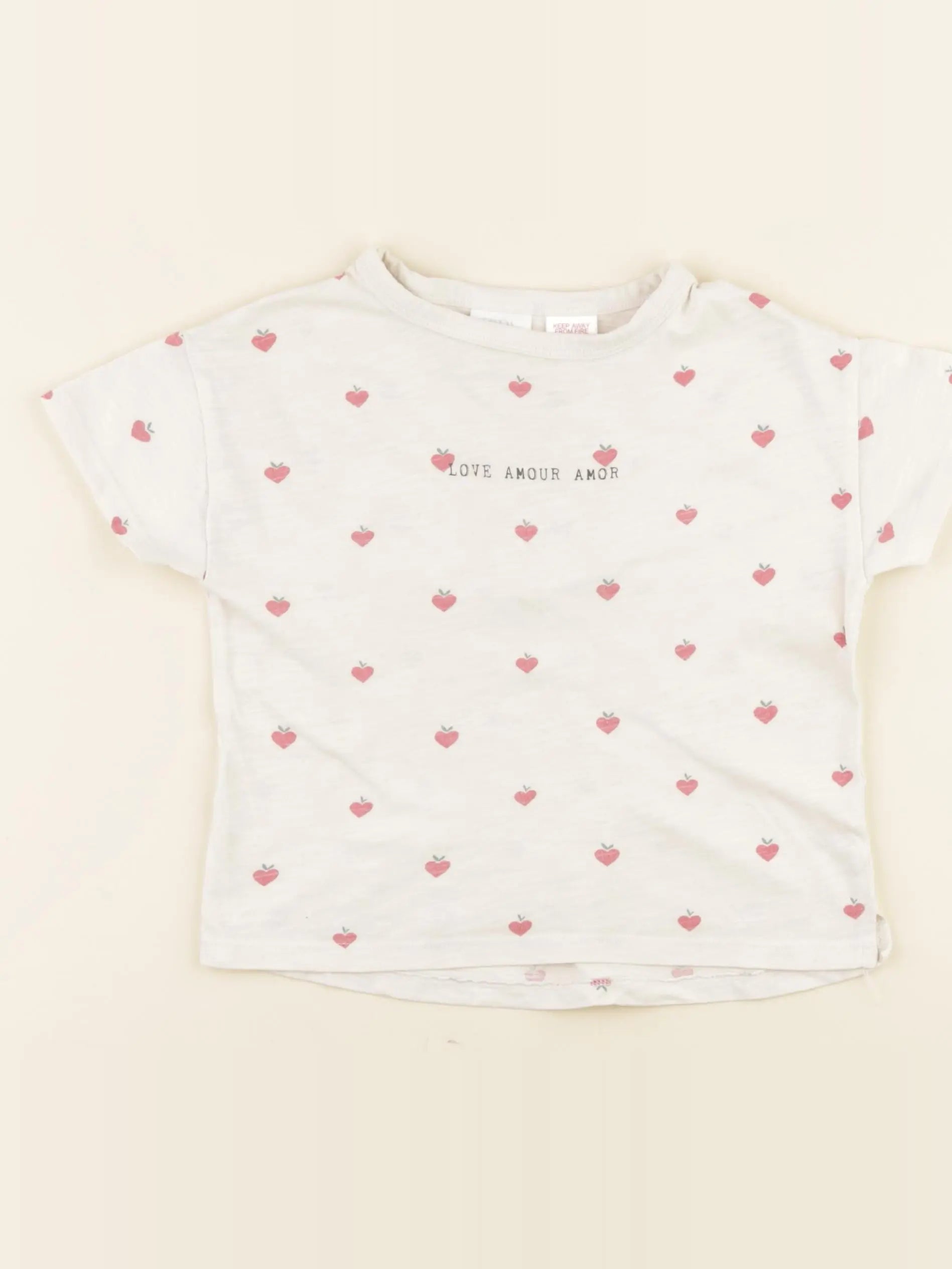Zara - tee-shirt beige - 18/24 mois