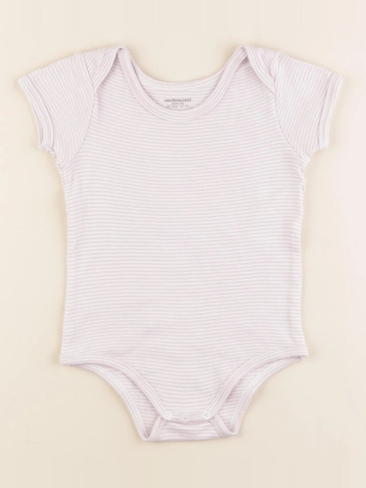 Vertbaudet - body blanc, violet - 36 mois