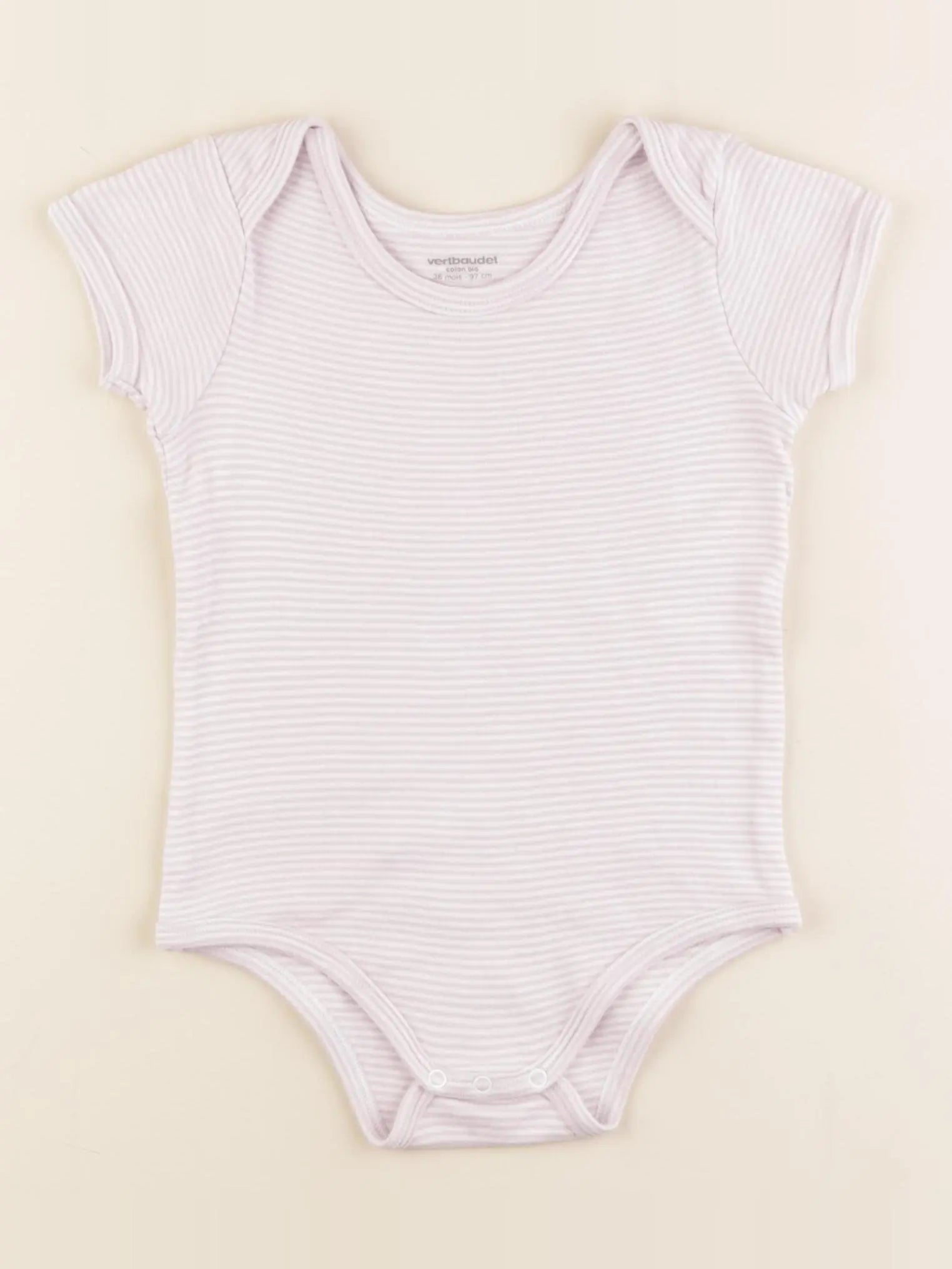 Vertbaudet - body blanc, violet - 36 mois