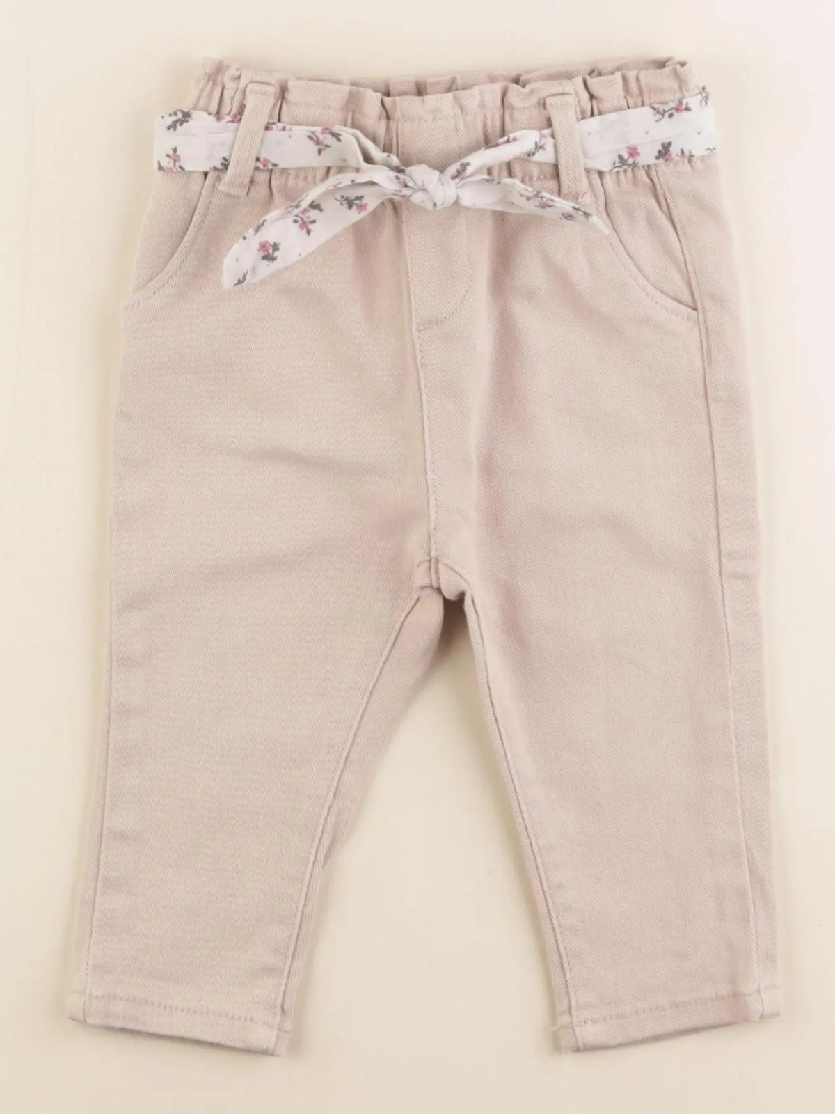 Vertbaudet - jean beige - 12 mois