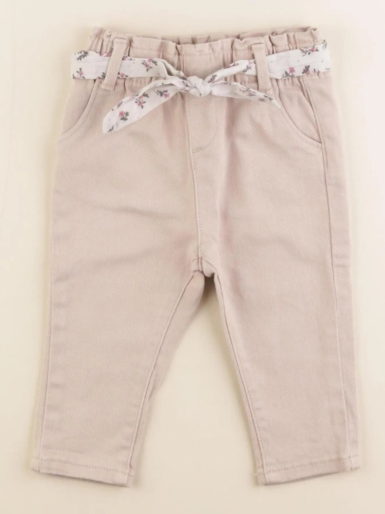 Vertbaudet - jean beige - 12 mois