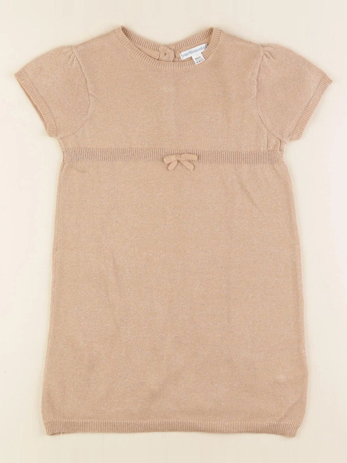 Vertbaudet - robe marron, or - 36 mois