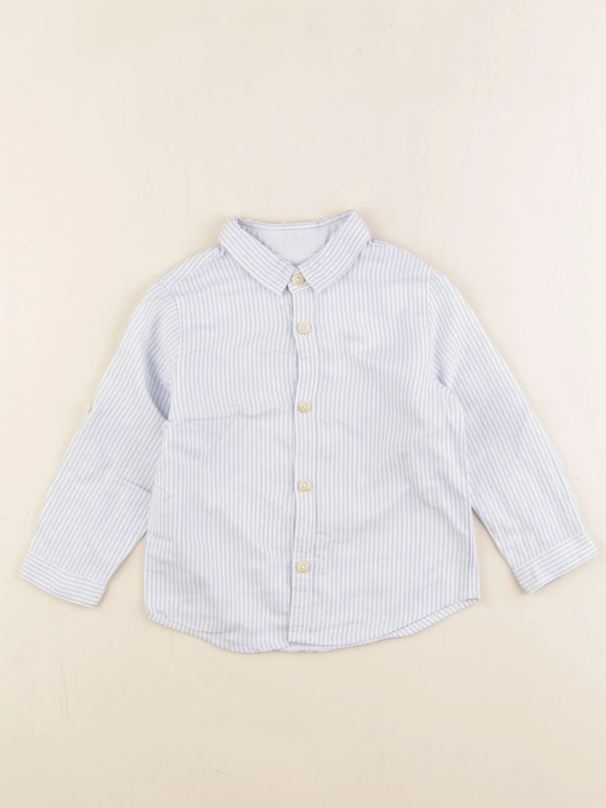 Zara - chemise blanc, bleu - 12/18 mois