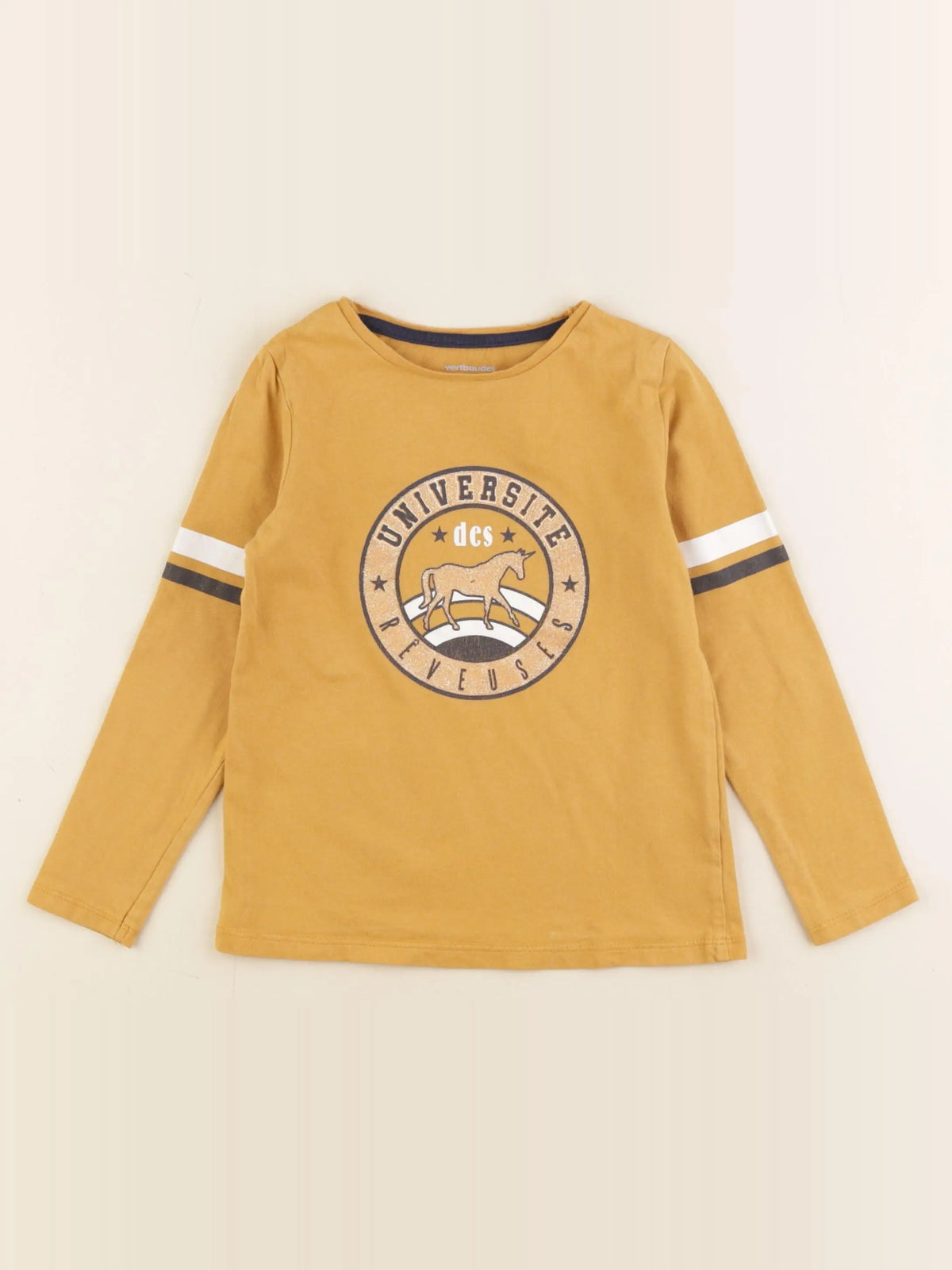 Vertbaudet - tee-shirt or, jaune - 5 ans