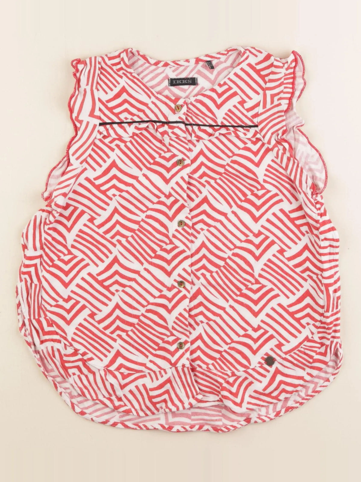 IKKS - blouse blanc, rouge - 8 ans
