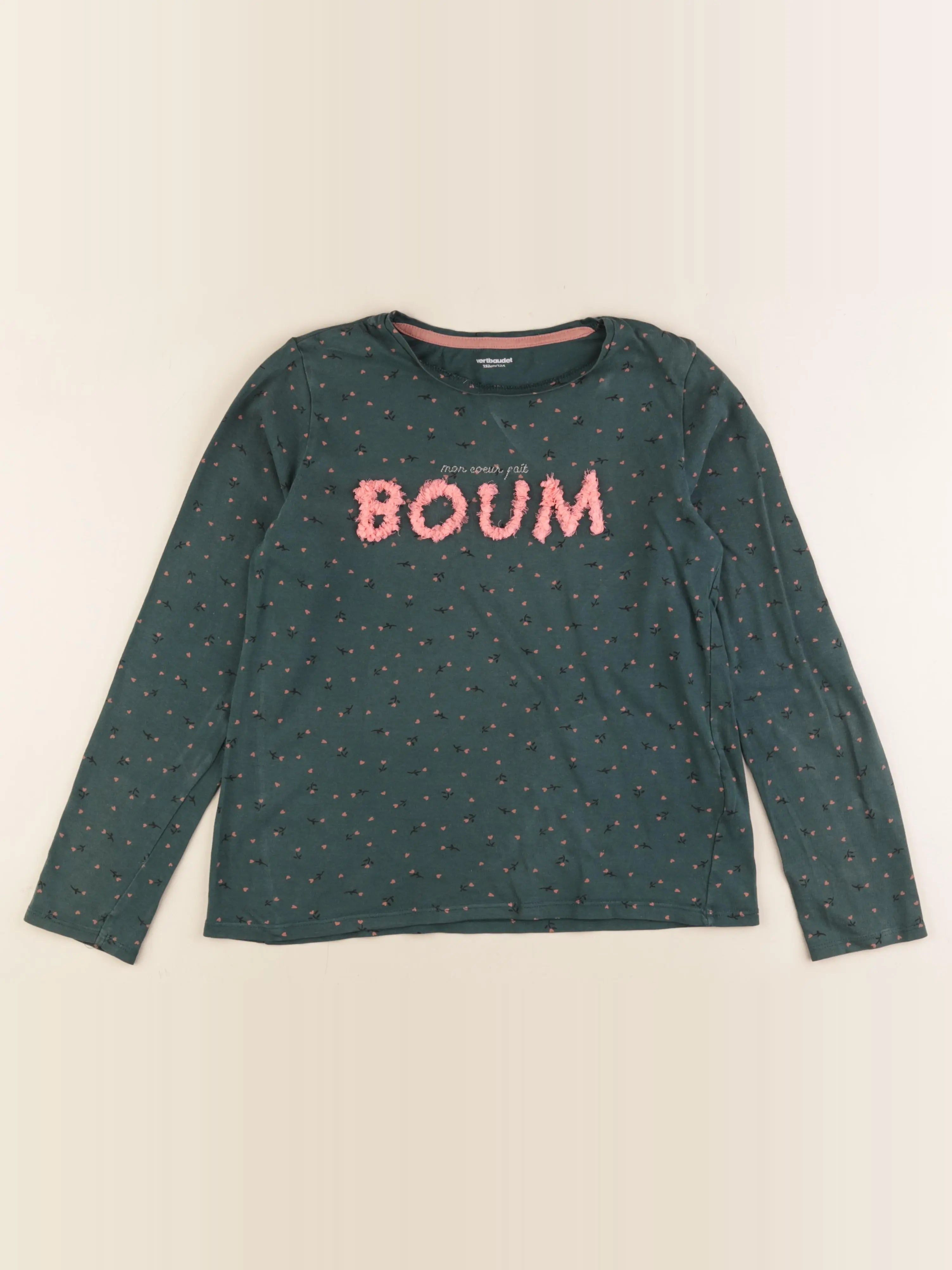 Vertbaudet - tee-shirt vert - 12 ans