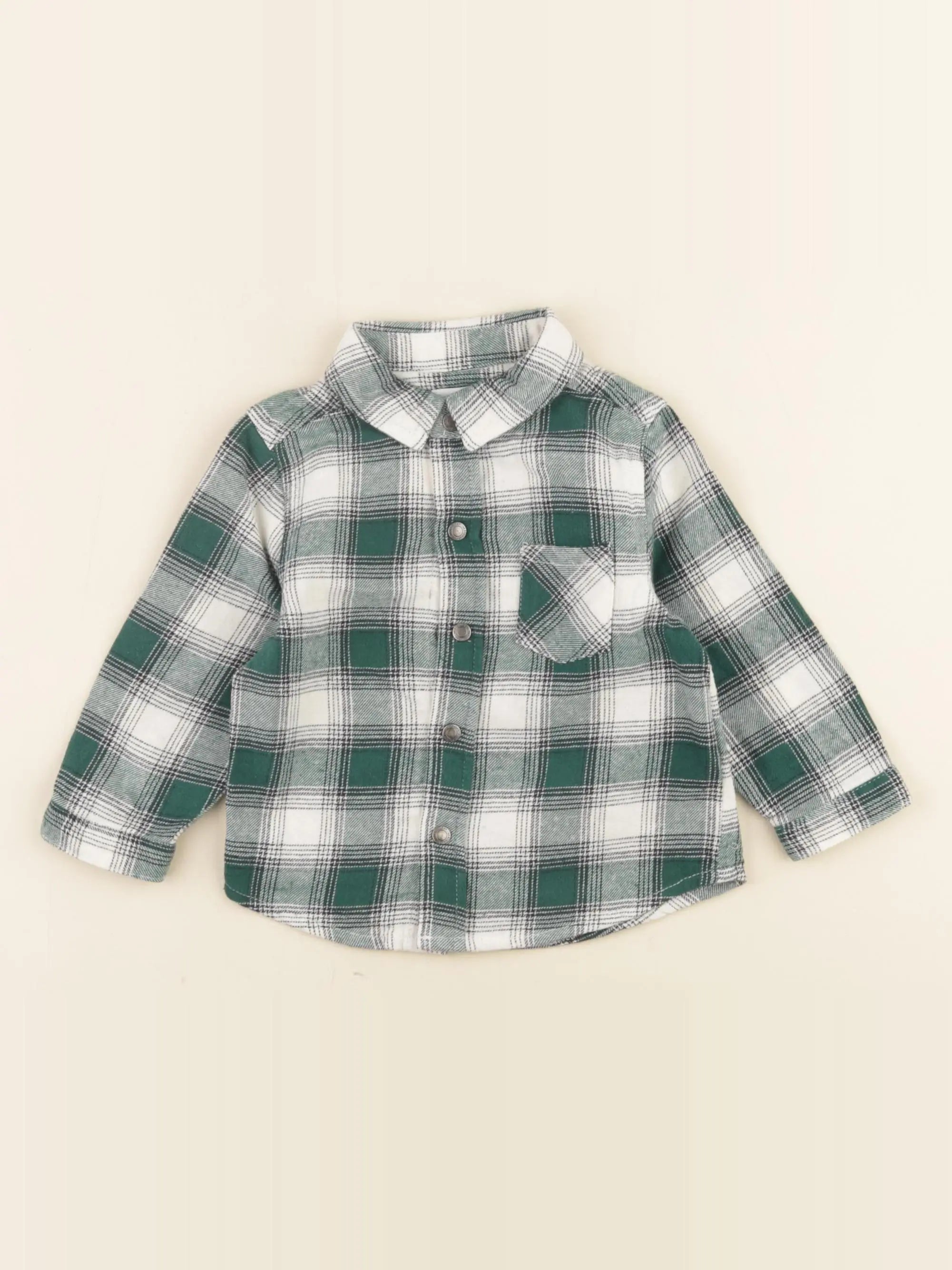 Vertbaudet - chemise vert - 12 mois