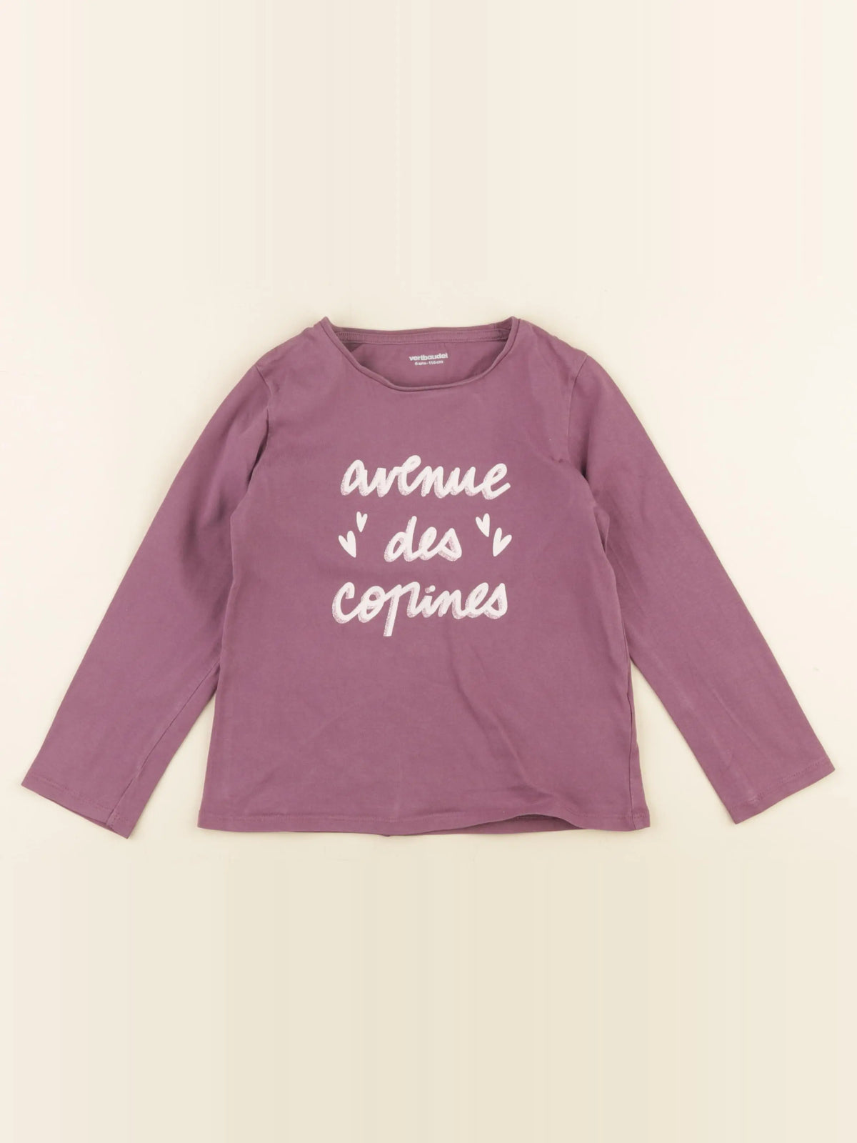 Vertbaudet - tee-shirt violet - 6 ans